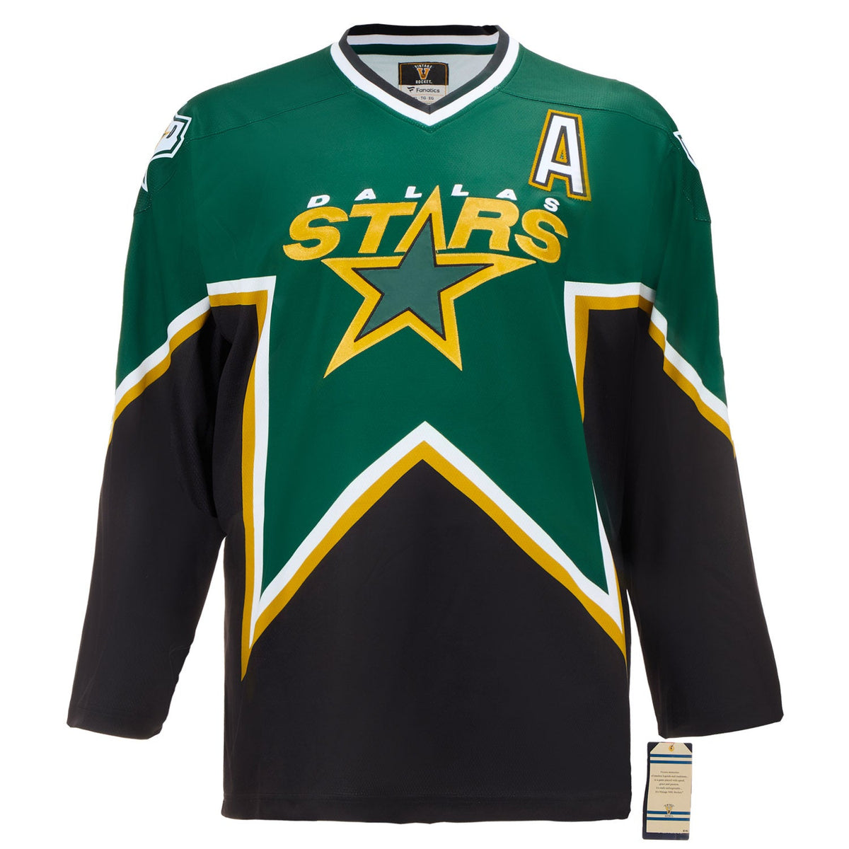 Mike Modano Autographed Dallas Stars Fanatics Throwback Jersey product image 2, provided for visual reference and product