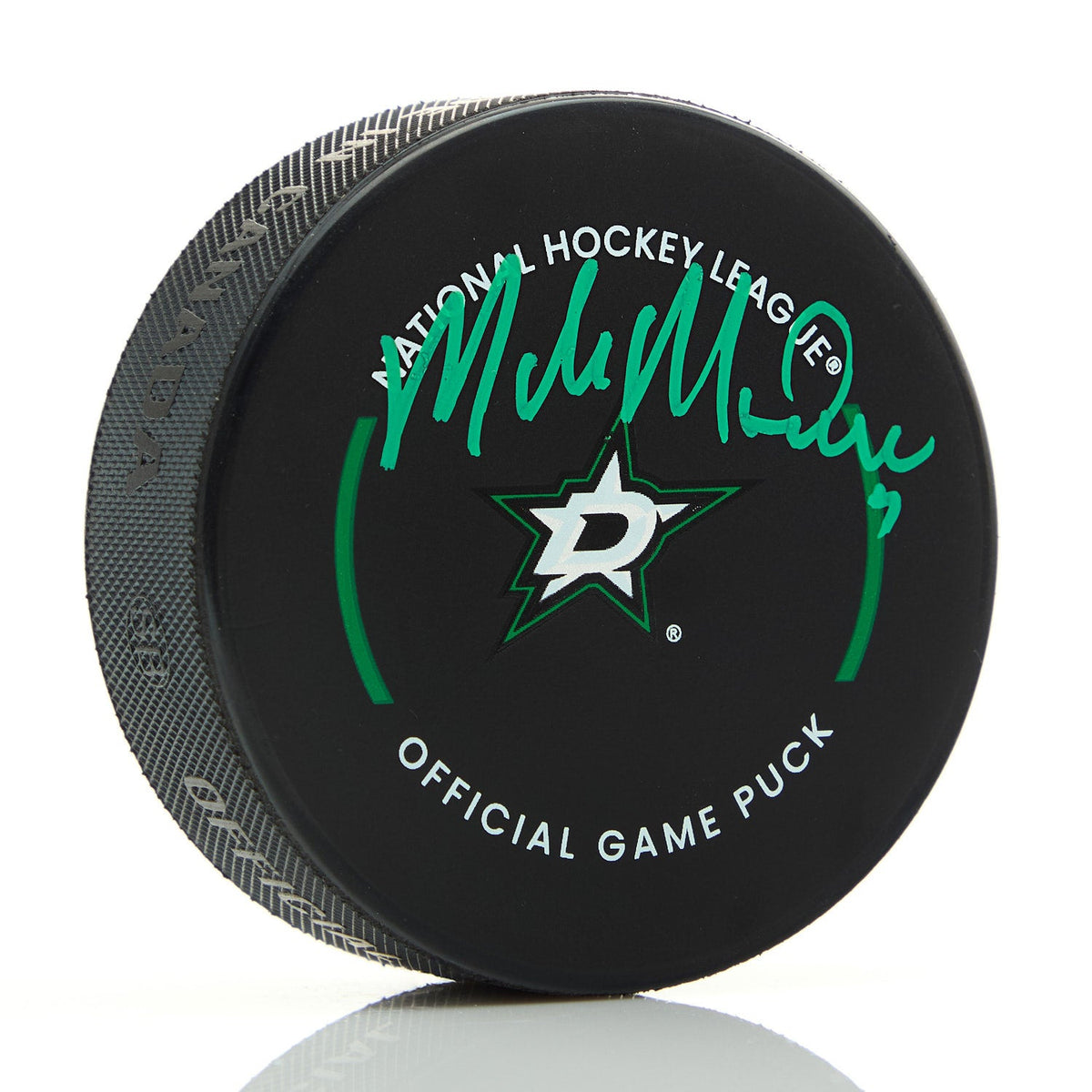 Mike Modano Signed Dallas Stars Official Game Puck product image 1, provided for visual reference and product detail review