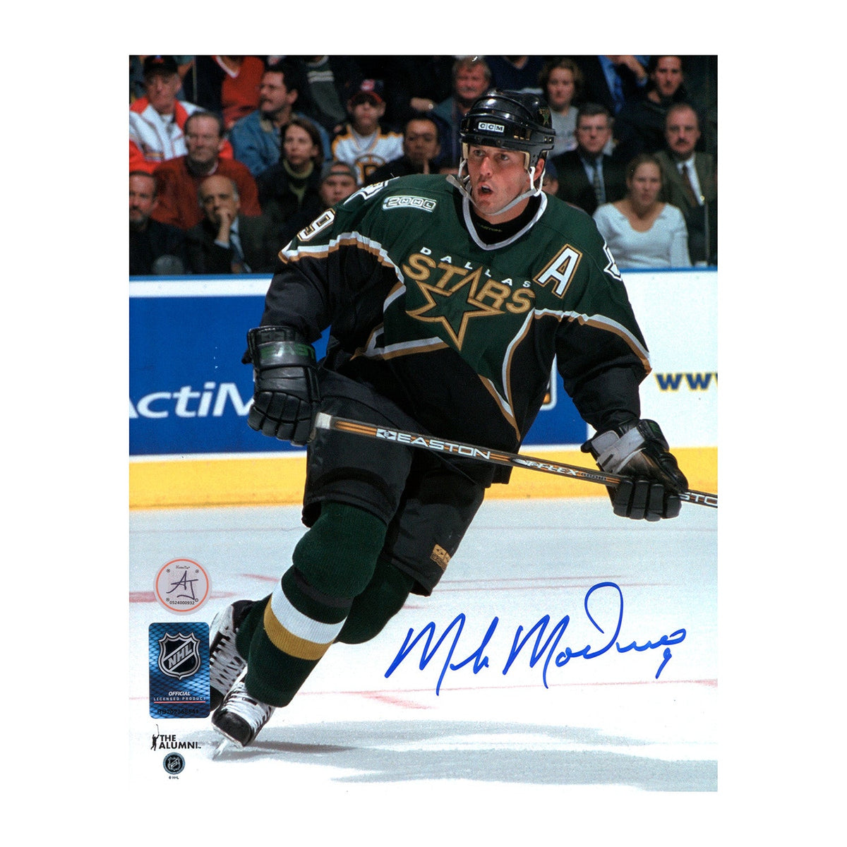 Mike Modano Autographed Dallas Stars Game Action 8x10 Photo product image 1, provided for visual reference and product