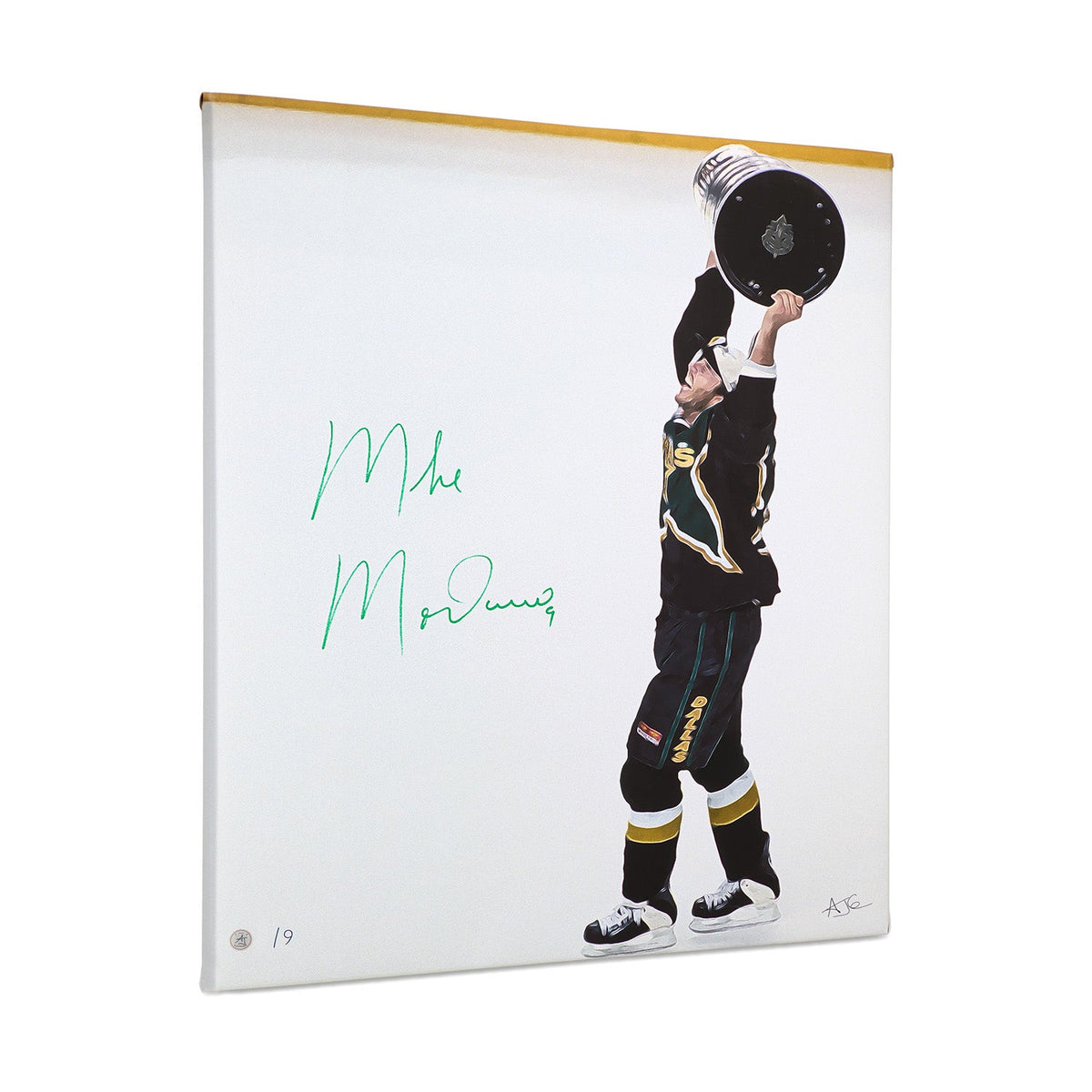 Mike Modano Autographed Dallas Stanley Cup 26x32 Art Canvas #/9 product image 1, provided for visual reference and product