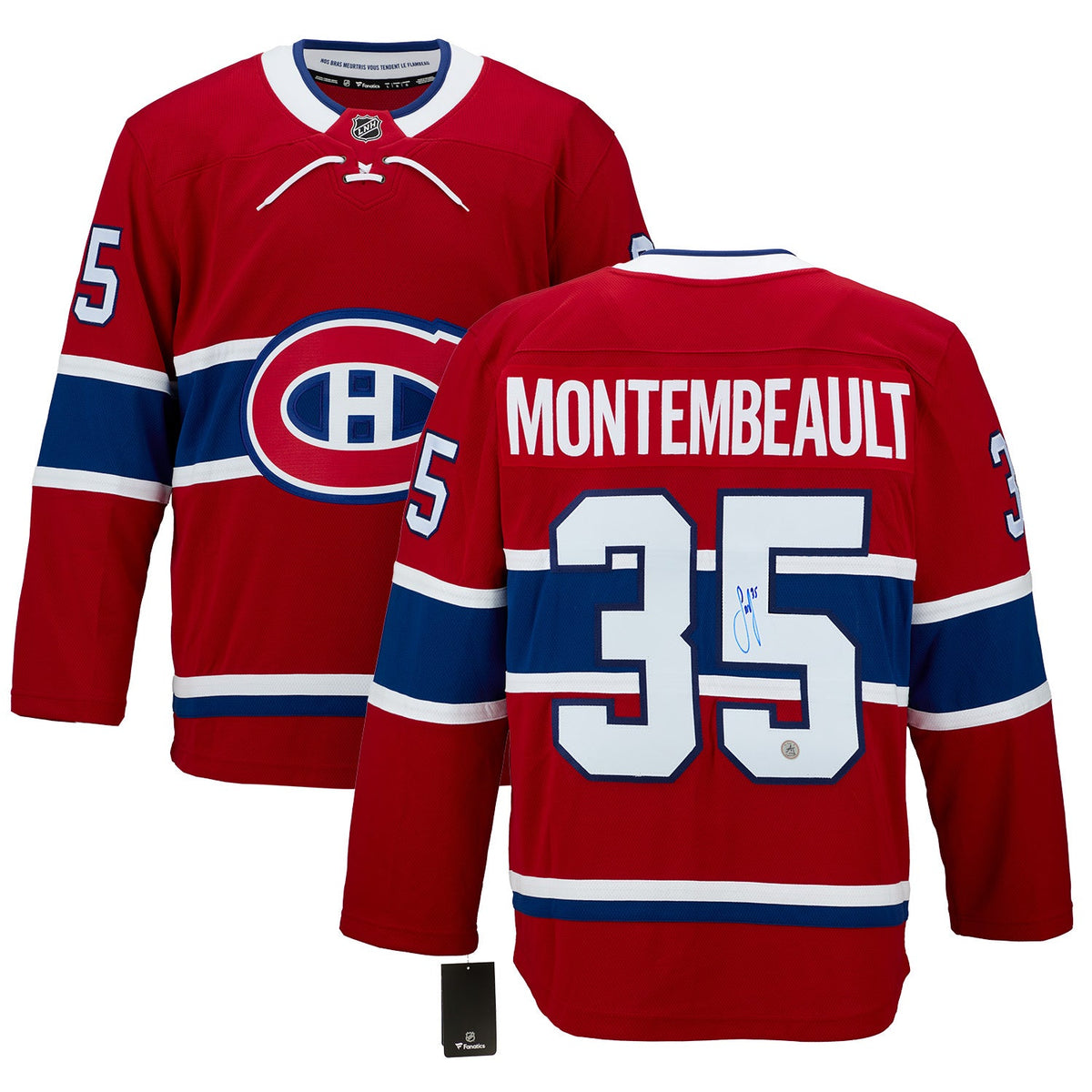 Sam Montembeault Autographed Montreal Canadiens Fanatics Breakaway Jersey product image 3, provided for visual reference and