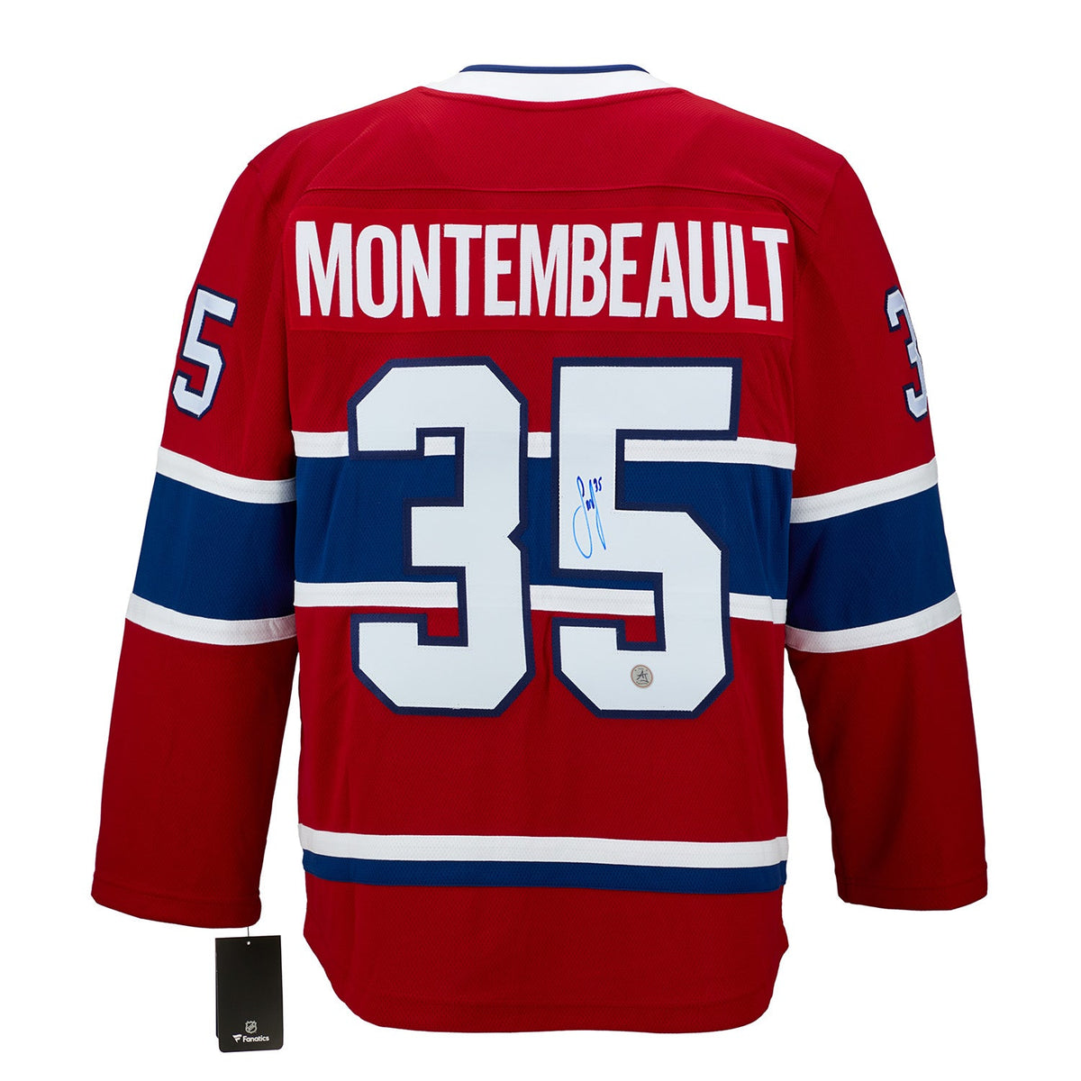 Sam Montembeault Autographed Montreal Canadiens Fanatics Breakaway Jersey product image 1, provided for visual reference and