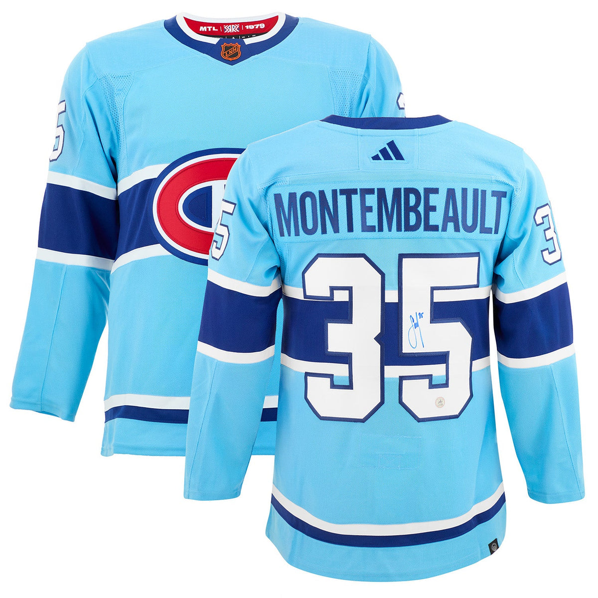 Sam Montembeault Autographed Montreal Canadiens Reverse Retro 2.0 adidas Jersey product image 3, provided for visual