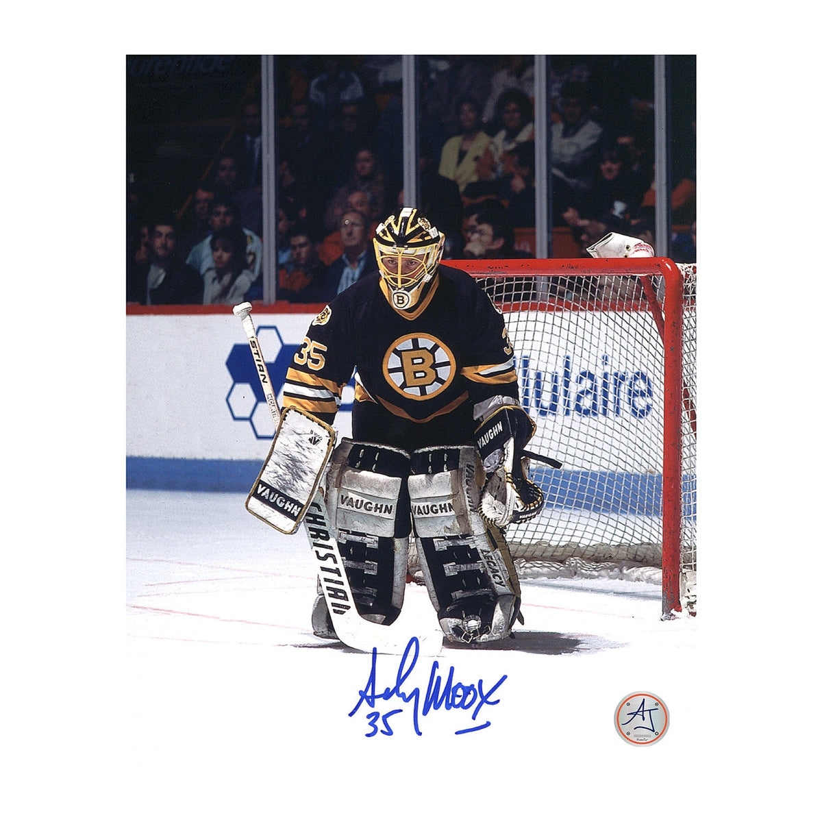 Andy Moog Autographed Boston Bruins Goalie 8x10 Photo product image 1, provided for visual reference and product detail