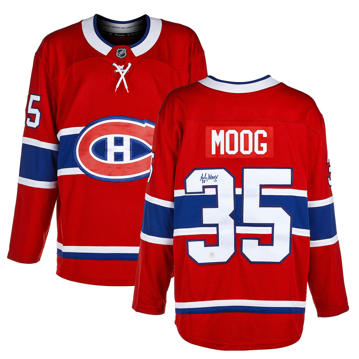 Andy Moog Autographed Montreal Canadiens Fanatics Breakaway Jersey product image 3, provided for visual reference and
