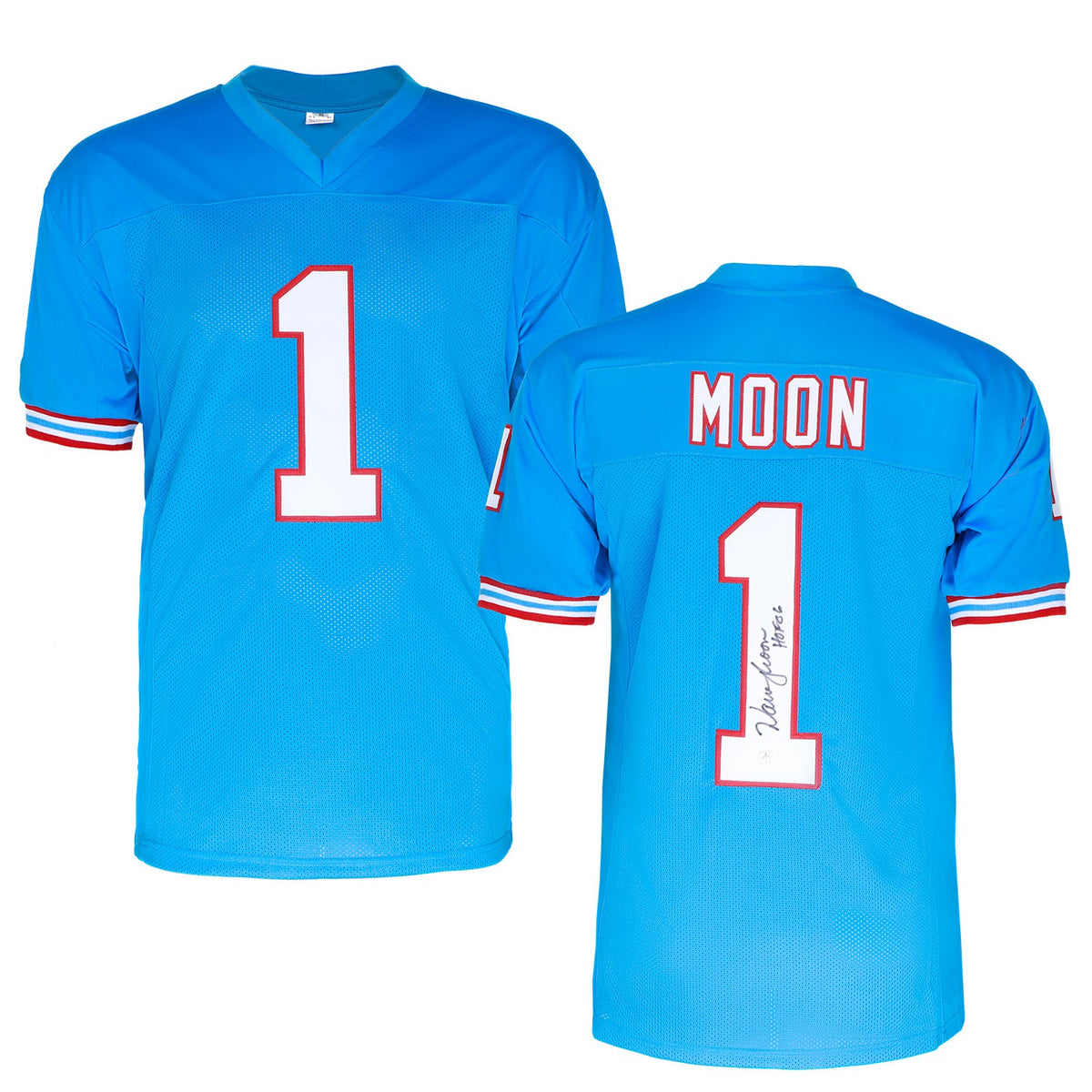 Warren Moon Autographed Houston Custom Throwback Football Jersey product image 3, provided for visual reference and product