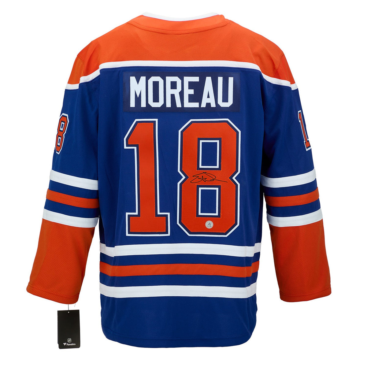 Ethan Moreau Autographed Edmonton Oilers Fanatics Breakaway Jersey product image 1, provided for visual reference and