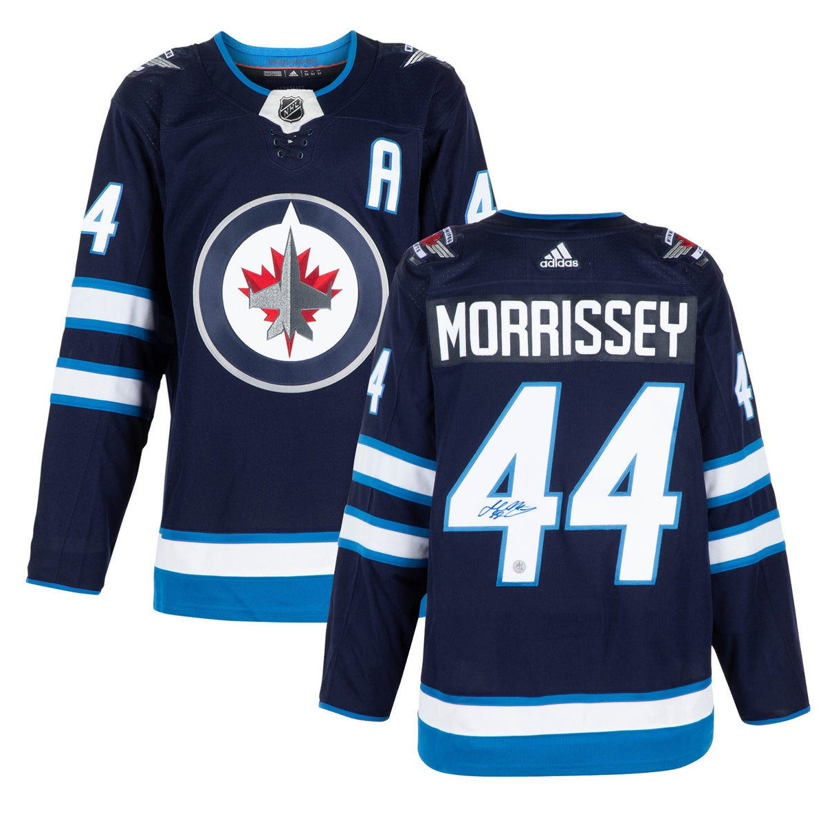 Josh Morrissey Autographed Winnipeg Jets adidas Jersey product image 3, provided for visual reference and product detail