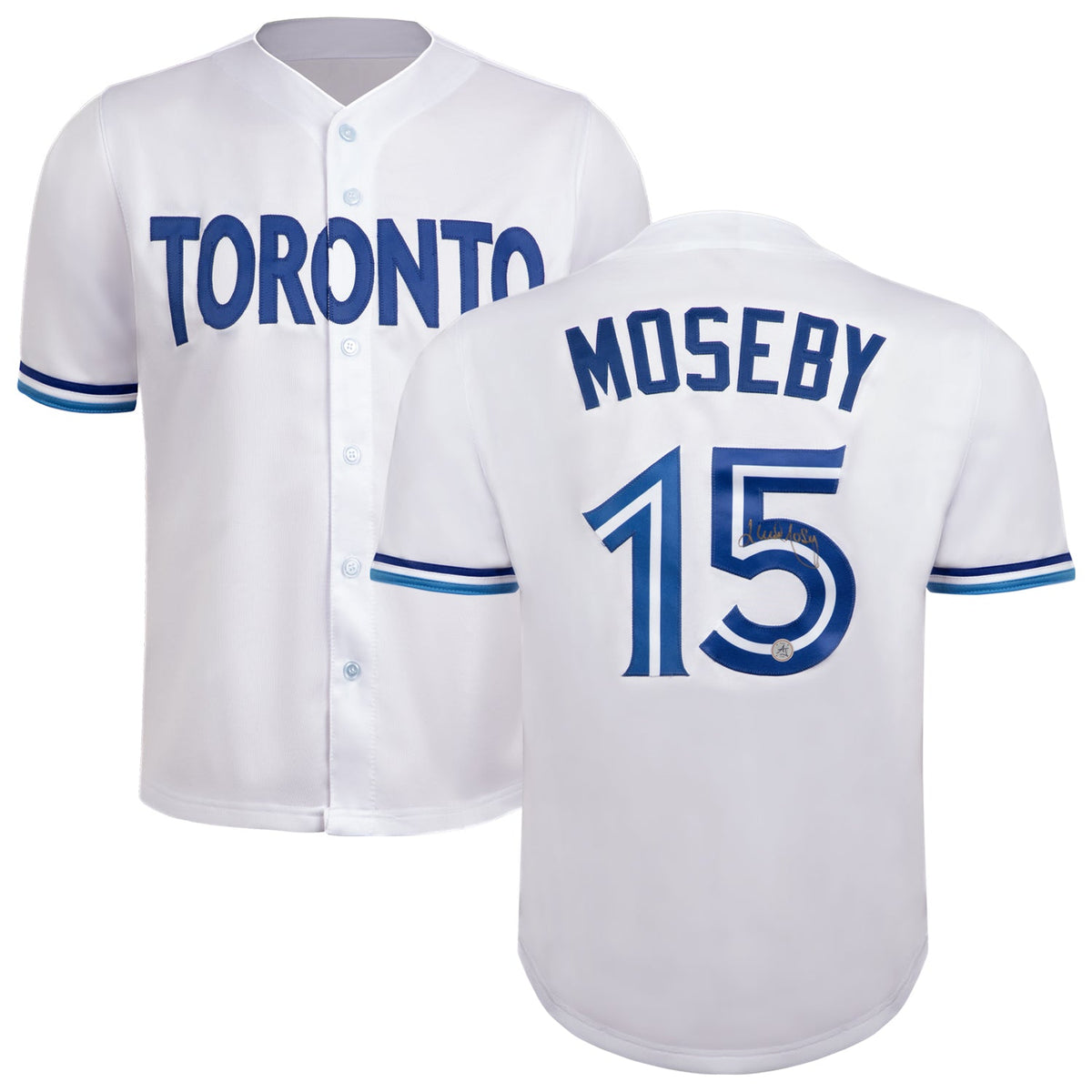 Lloyd Moseby Autographed Toronto City Design White Baseball Jersey product image 3, provided for visual reference and
