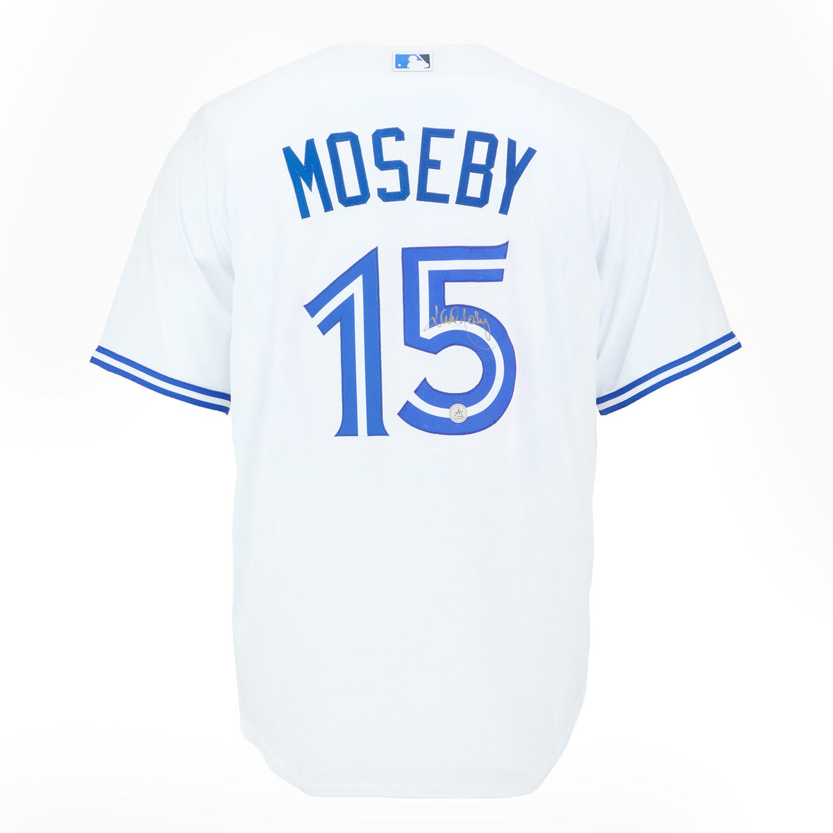 Lloyd Moseby Autographed Toronto Blue Jays White Nike Jersey product image 1, provided for visual reference and product