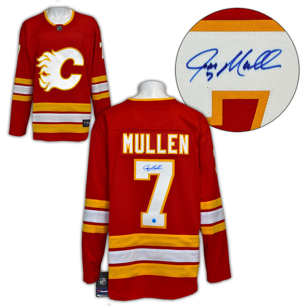Joe Mullen Signed Calgary Flames Fanatics Breakaway Jersey product image 1, provided for visual reference and product detail