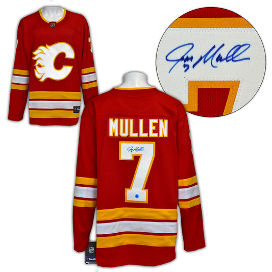 Joe Mullen Signed Calgary Flames Fanatics Breakaway Jersey product image 1, provided for visual reference and product detail