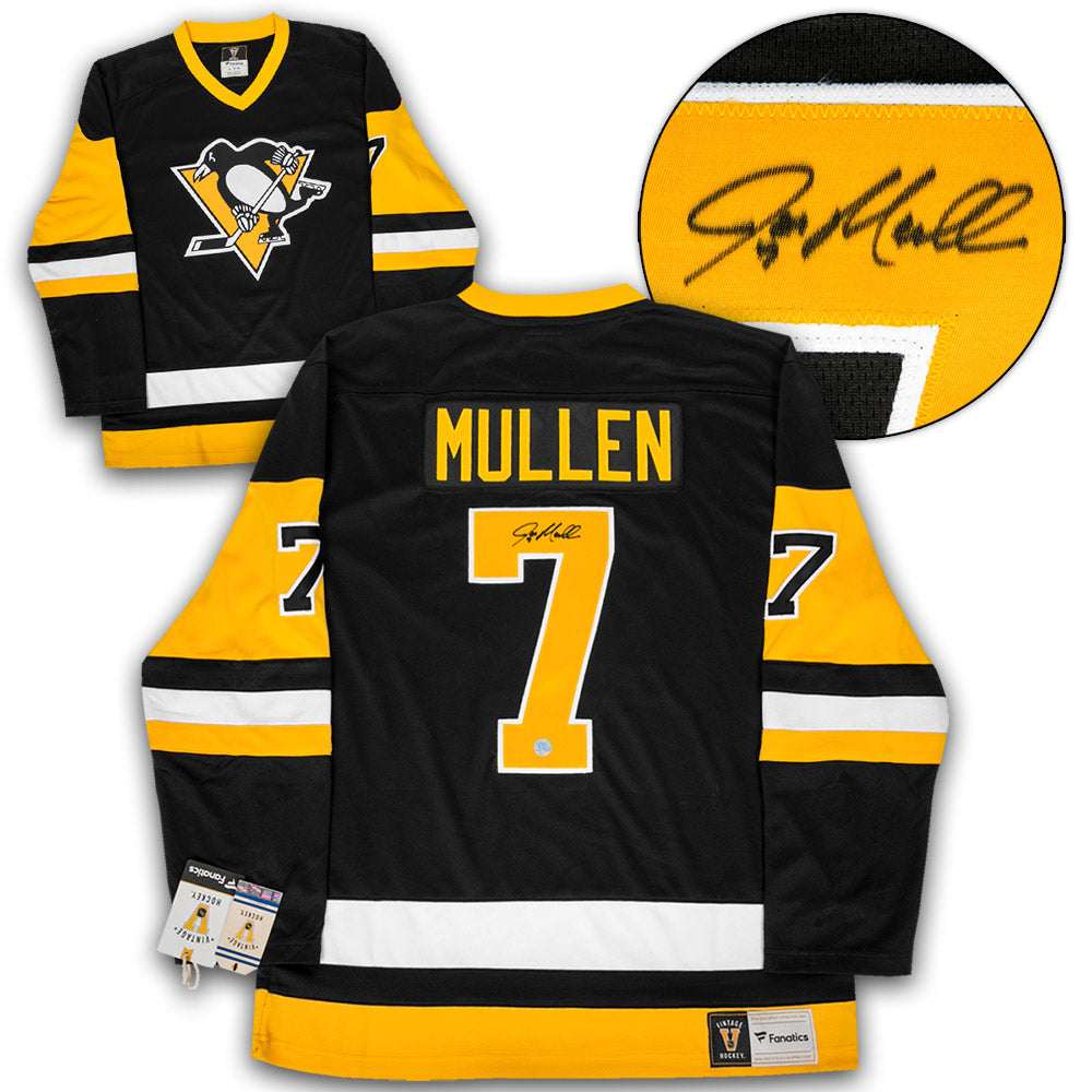 Joe Mullen Signed Pittsburgh Penguins Throwback Breakaway Jersey product image 1, provided for visual reference and product