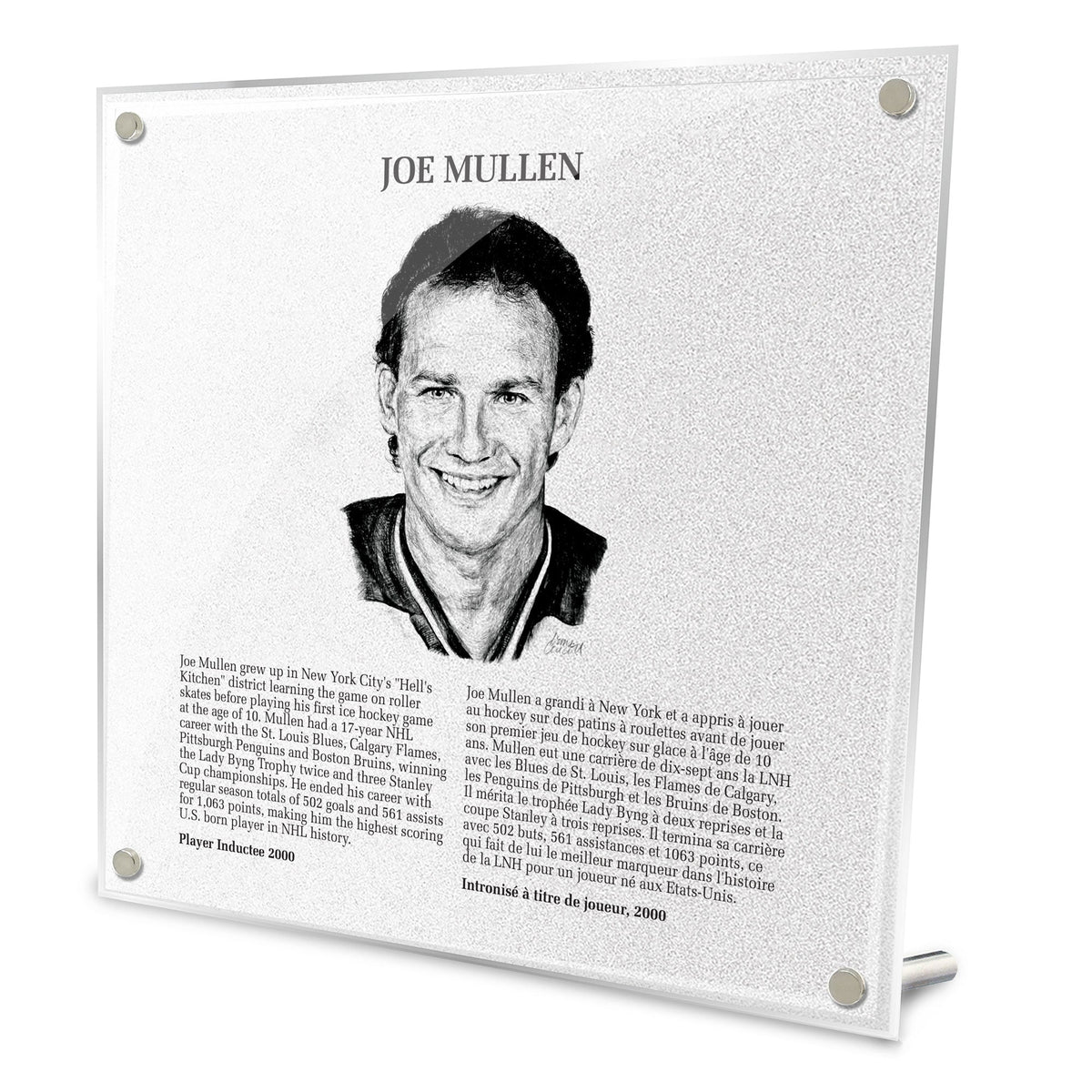 Joe Mullen Replica Hockey Hall of Fame Plaque product image 1, provided for visual reference and product detail review