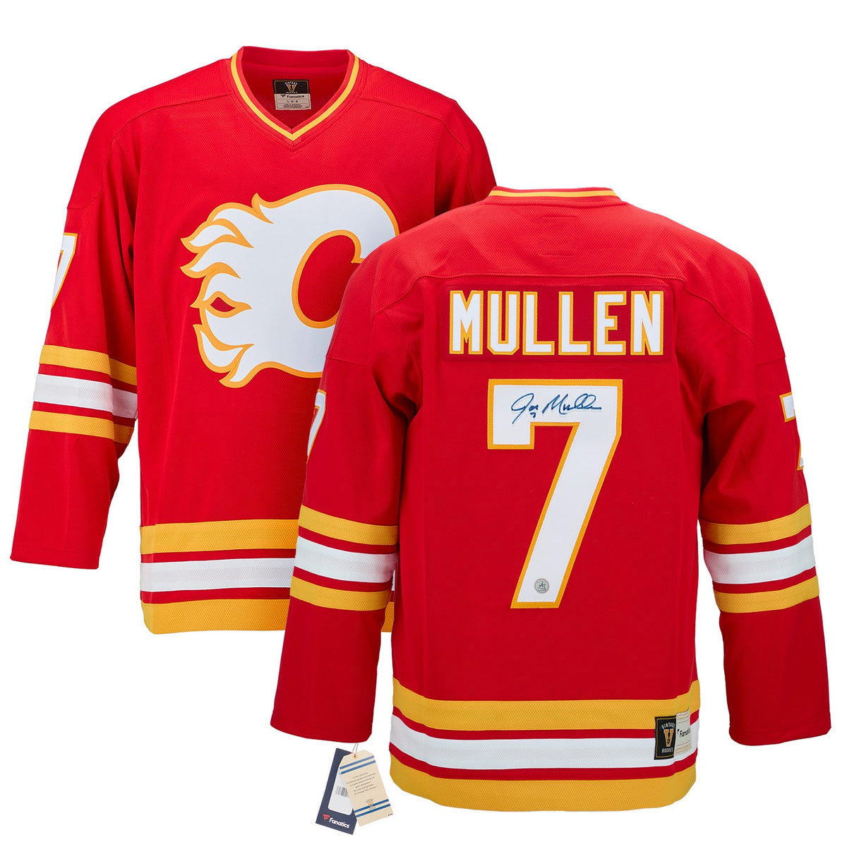 Joe Mullen Signed Calgary Flames Fanatics Throwback Jersey product image 3, provided for visual reference and product detail