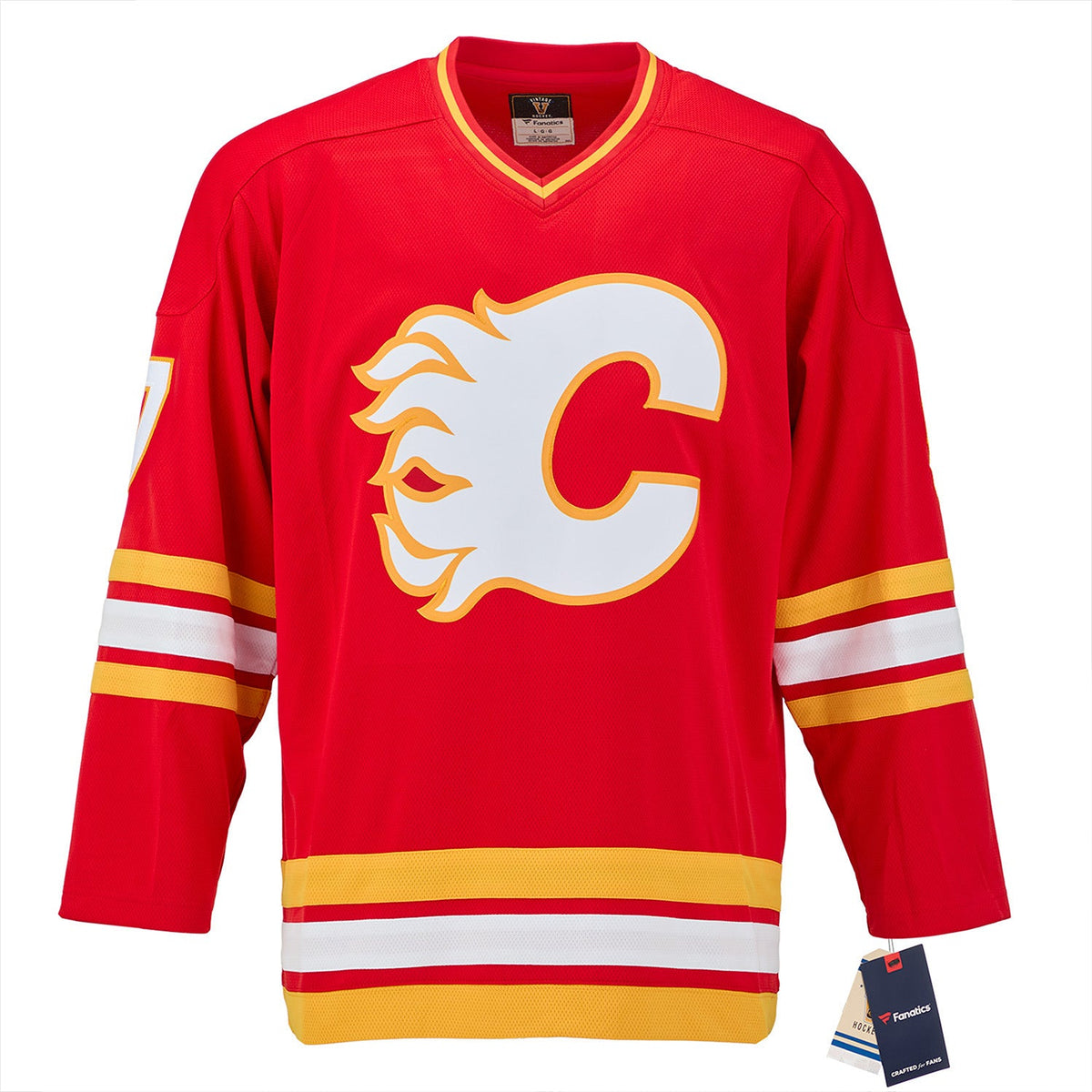 Joe Mullen Signed Calgary Flames Fanatics Throwback Jersey product image 2, provided for visual reference and product detail