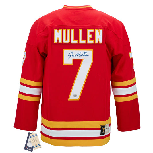 Joe Mullen Signed Calgary Flames Fanatics Throwback Jersey product image 1, provided for visual reference and product detail