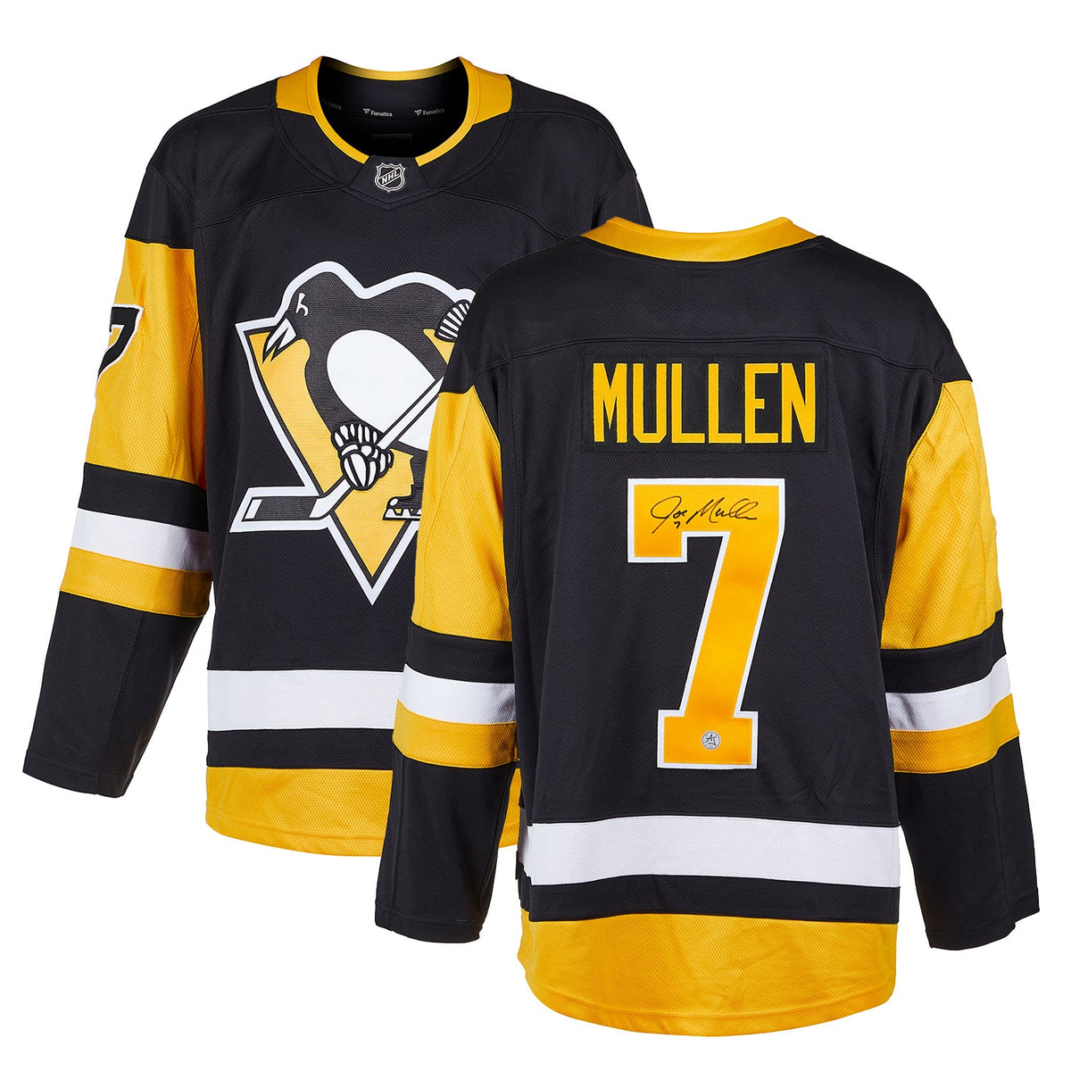 Joe Mullen Autographed Pittsburgh Penguins Fanatics Breakaway Jersey product image 2, provided for visual reference and