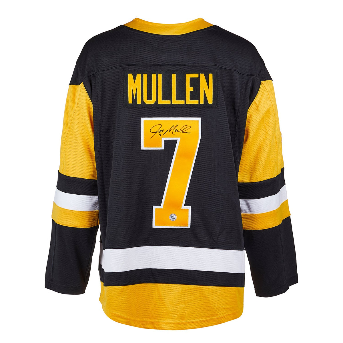 Joe Mullen Autographed Pittsburgh Penguins Fanatics Breakaway Jersey product image 1, provided for visual reference and