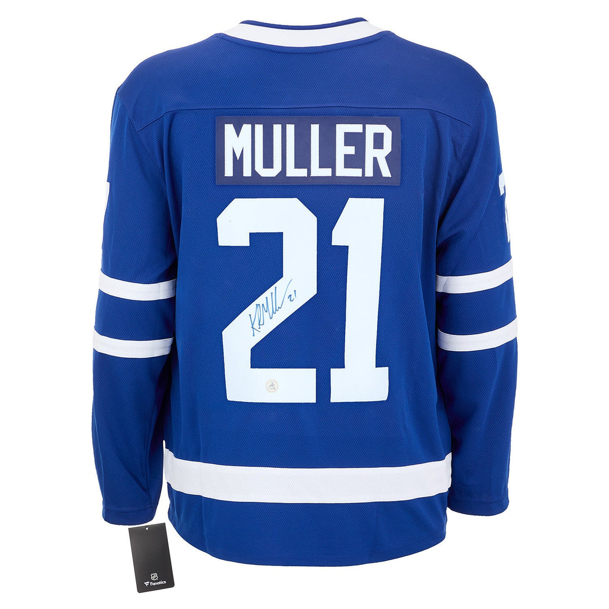 Kirk Muller Autographed Toronto Maple Leafs Blue Fanatics Jersey product image 1, provided for visual reference and product