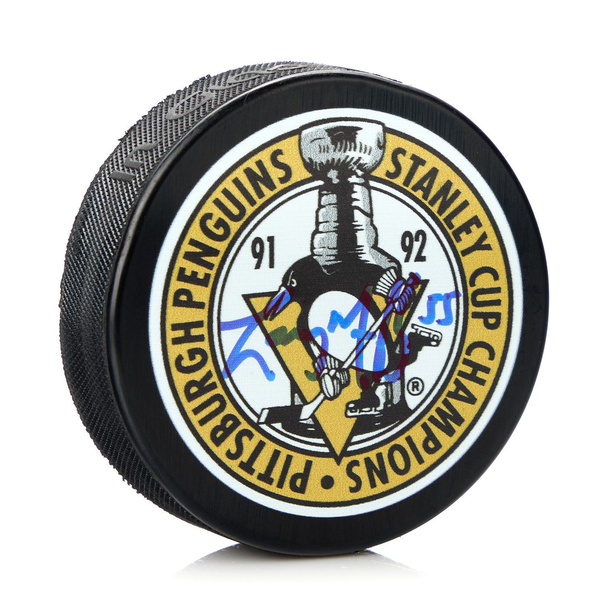 Larry Murphy Signed Pittsburgh Penguins 91-92 Stanley Cup Puck product image 1, provided for visual reference and product