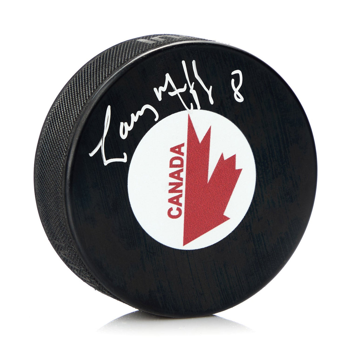 Larry Murphy Team Canada Autographed Canada Cup Hockey Puck product image 1, provided for visual reference and product