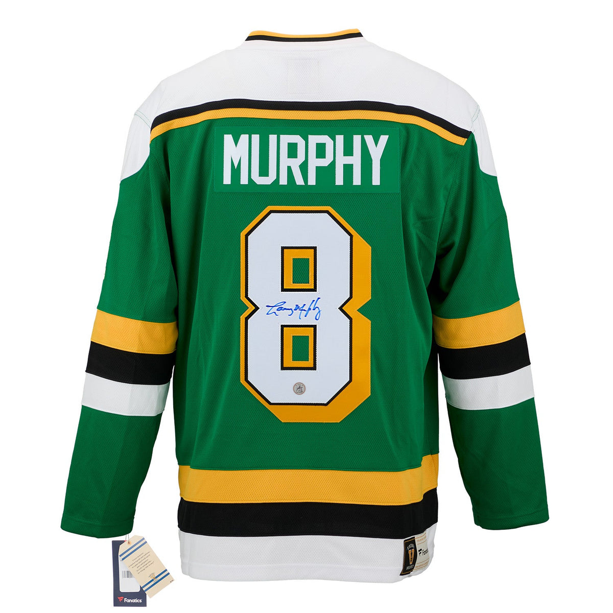 Larry Murphy Autographed Minnesota North Stars Fanatics Throwback Jersey product image 1, provided for visual reference and