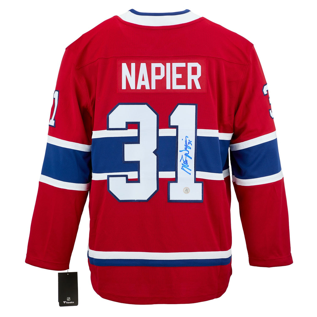 Mark Napier Autographed Montreal Canadiens Fanatics Breakaway Jersey product image 1, provided for visual reference and