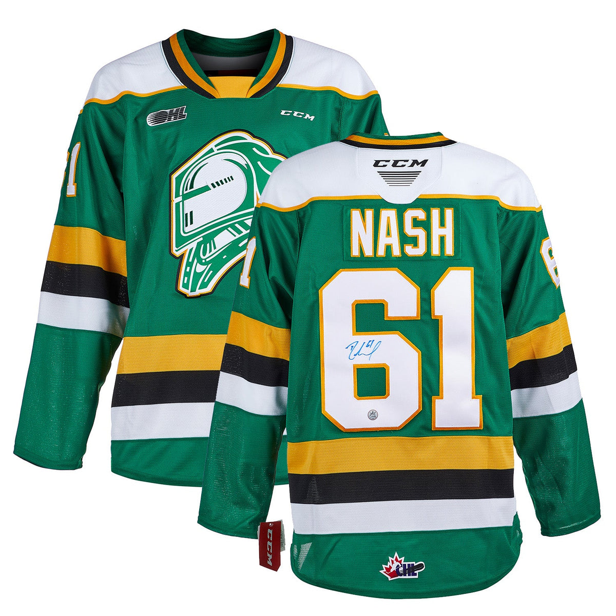 Rick Nash London Knights Autographed CHL CCM Jersey product image 3, provided for visual reference and product detail review