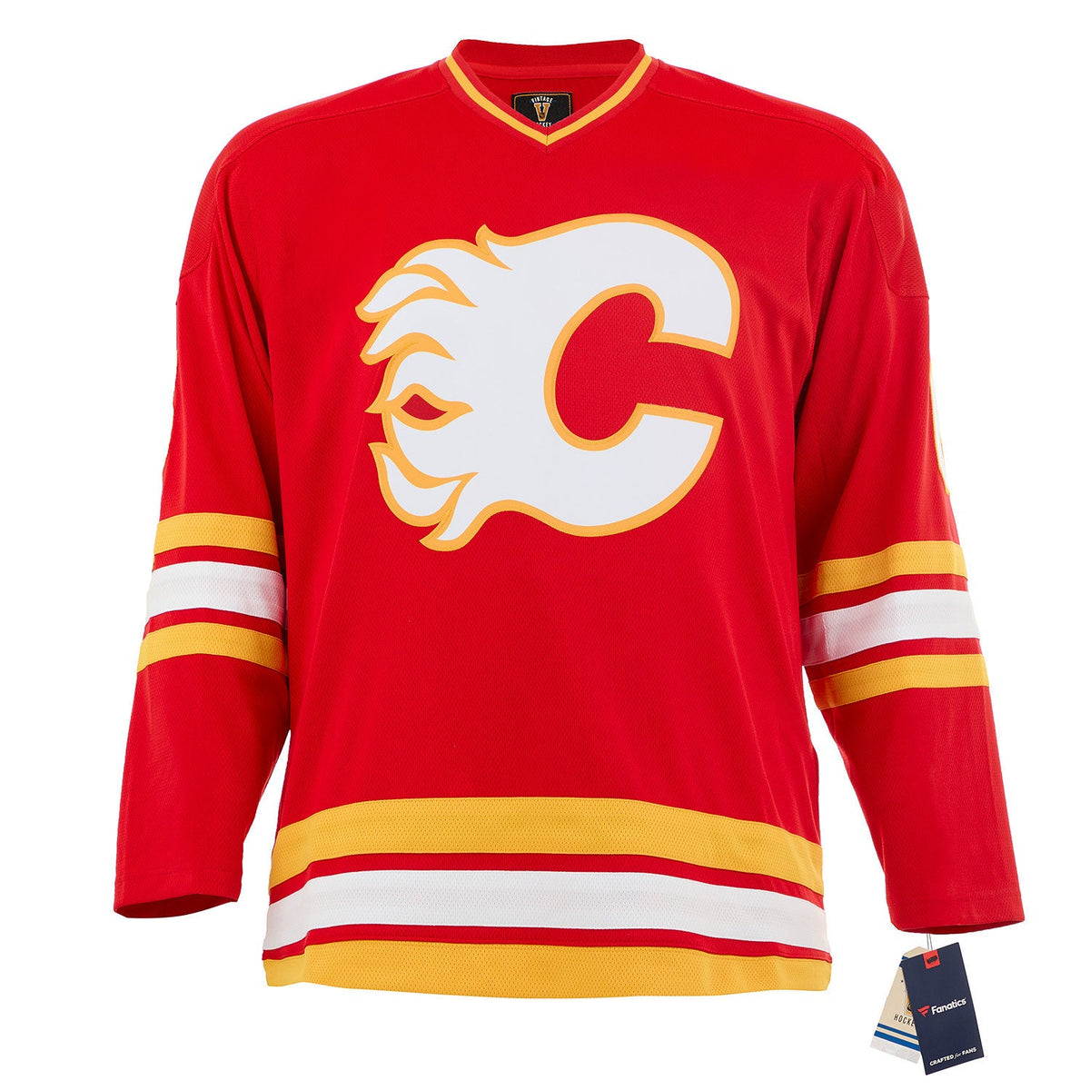 Ric Nattress Autographed Calgary Flames Fanatics Throwback Jersey product image 2, provided for visual reference and product