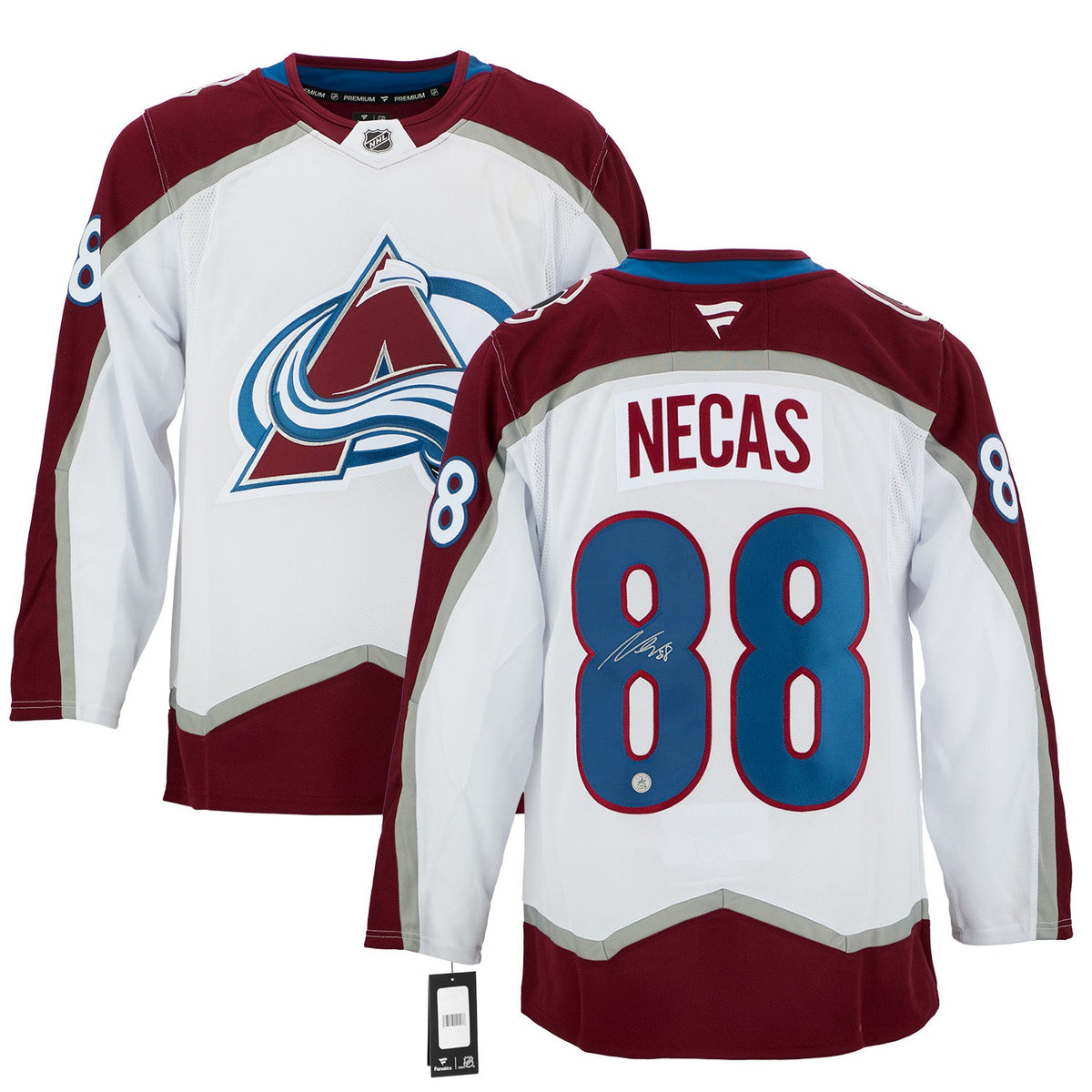 Martin Necas Signed Colorado Avalanche White Fanatics Premium Jersey product image 3, provided for visual reference and