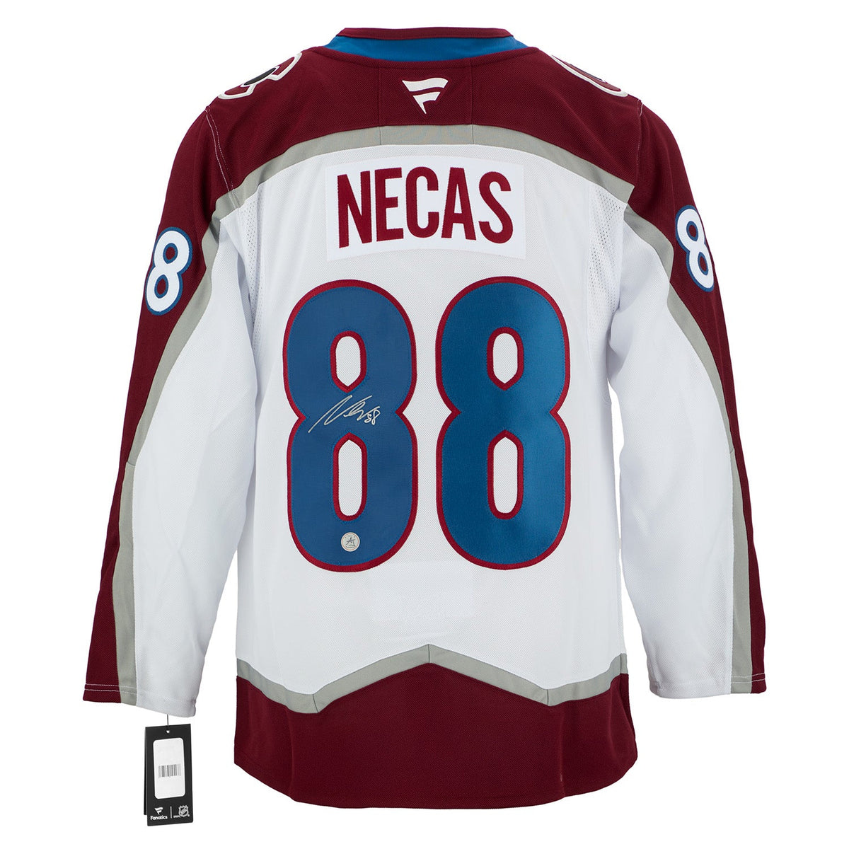 Martin Necas Signed Colorado Avalanche White Fanatics Premium Jersey product image 1, provided for visual reference and