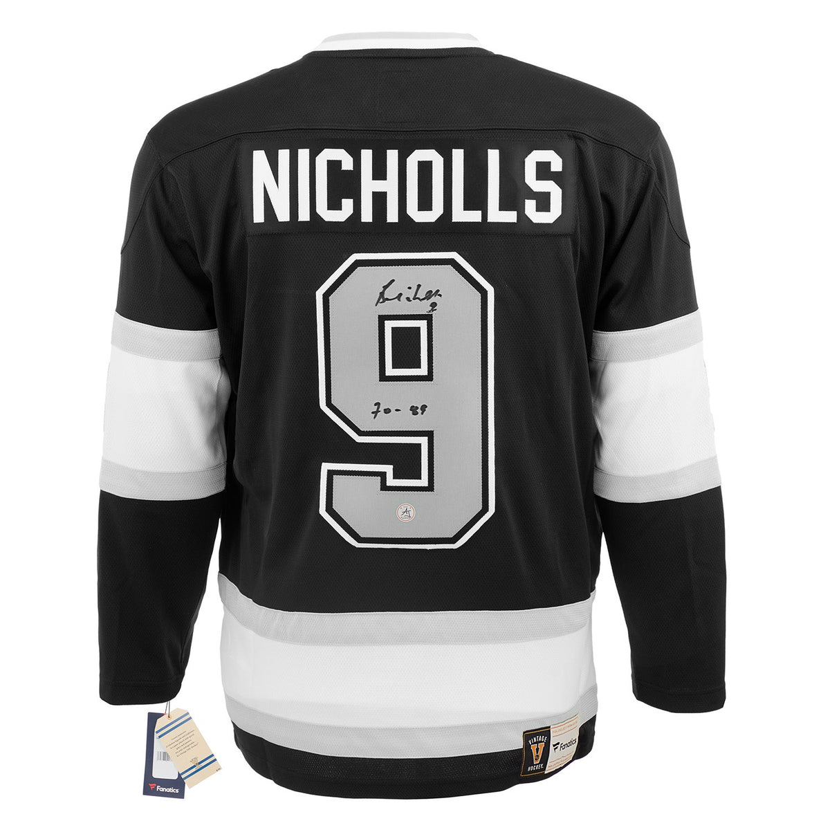 Bernie Nicholls Signed Los Angeles Kings Throwback Breakaway Jersey product image 1, provided for visual reference and