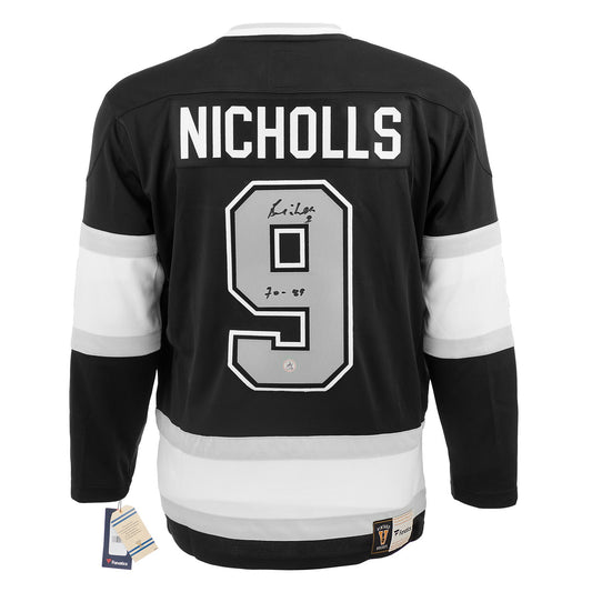 Bernie Nicholls Signed Los Angeles Kings Throwback Breakaway Jersey product image 1, provided for visual reference and