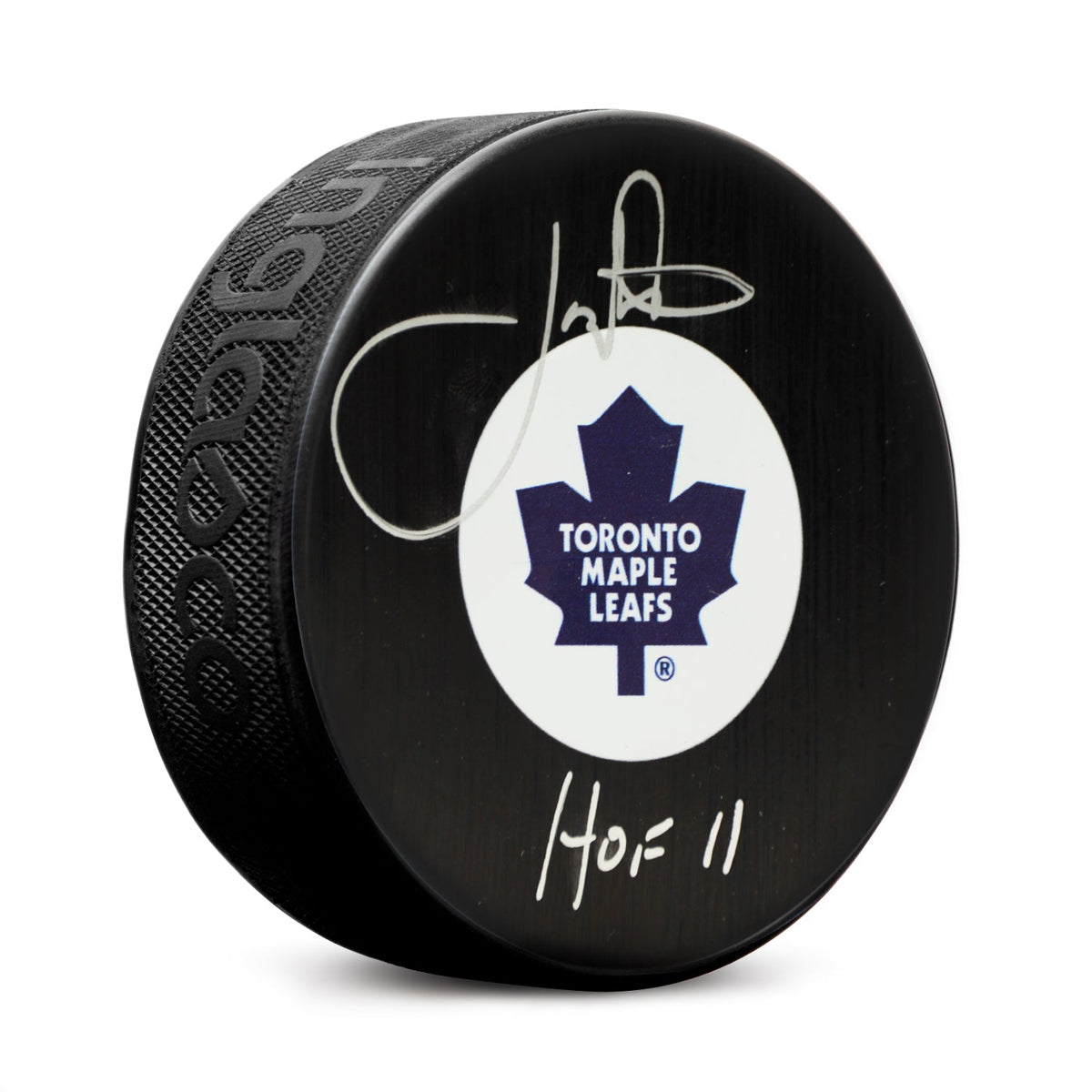 Joe Nieuwendyk Signed Toronto Maple Leafs Hockey Puck with HOF Note product image 1, provided for visual reference and