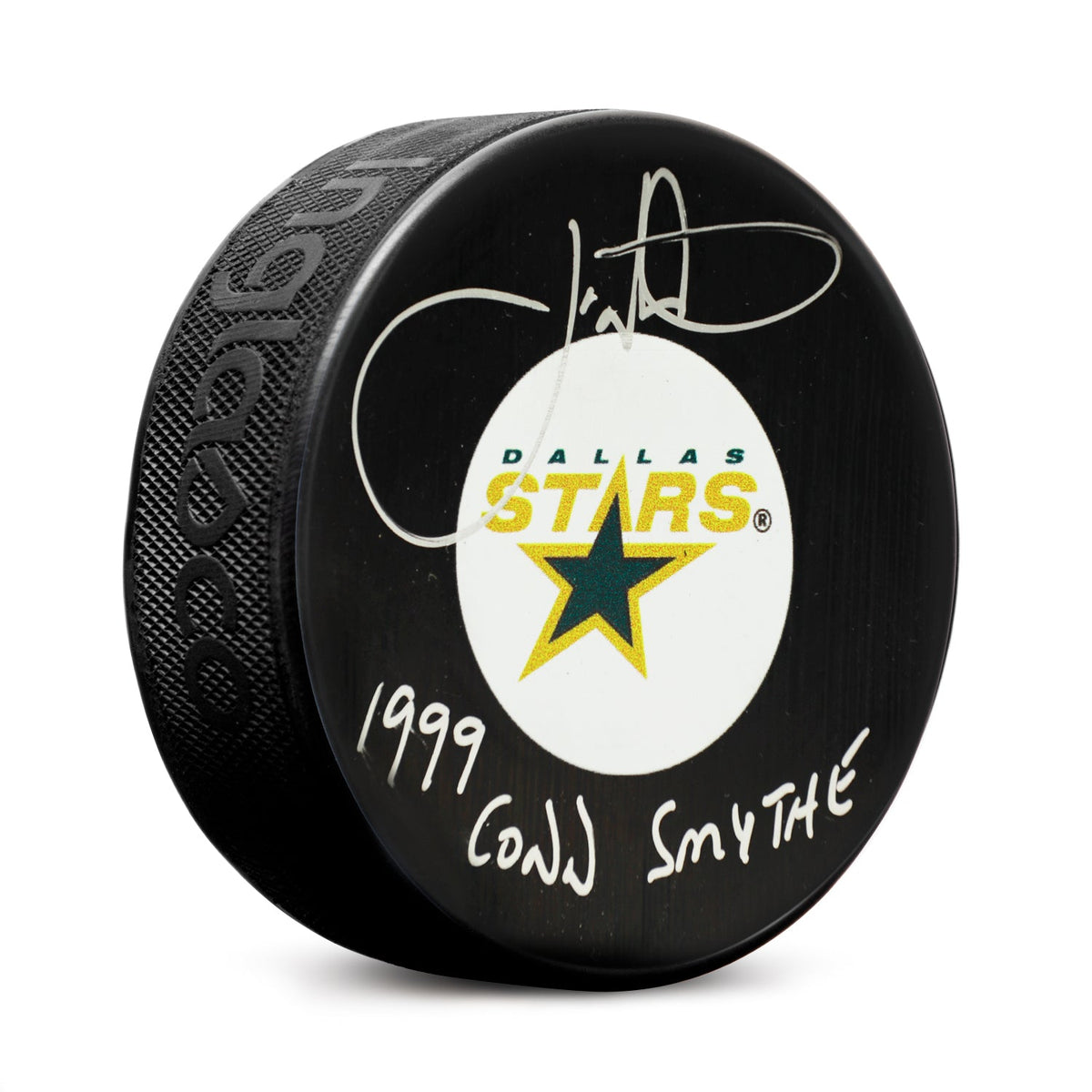 Joe Nieuwendyk Signed Dallas Stars Hockey Puck with 1999 Conn Smythe Note product image 1, provided for visual reference and