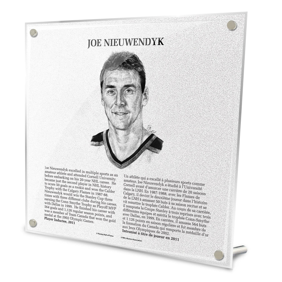 Joe Nieuwendyk Replica Hockey Hall of Fame Plaque product image 1, provided for visual reference and product detail review