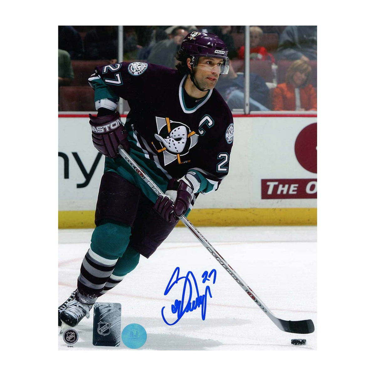 Scott Niedermayer Autographed Anaheim Ducks Retro Jersey 8x10 Photo product image 1, provided for visual reference and