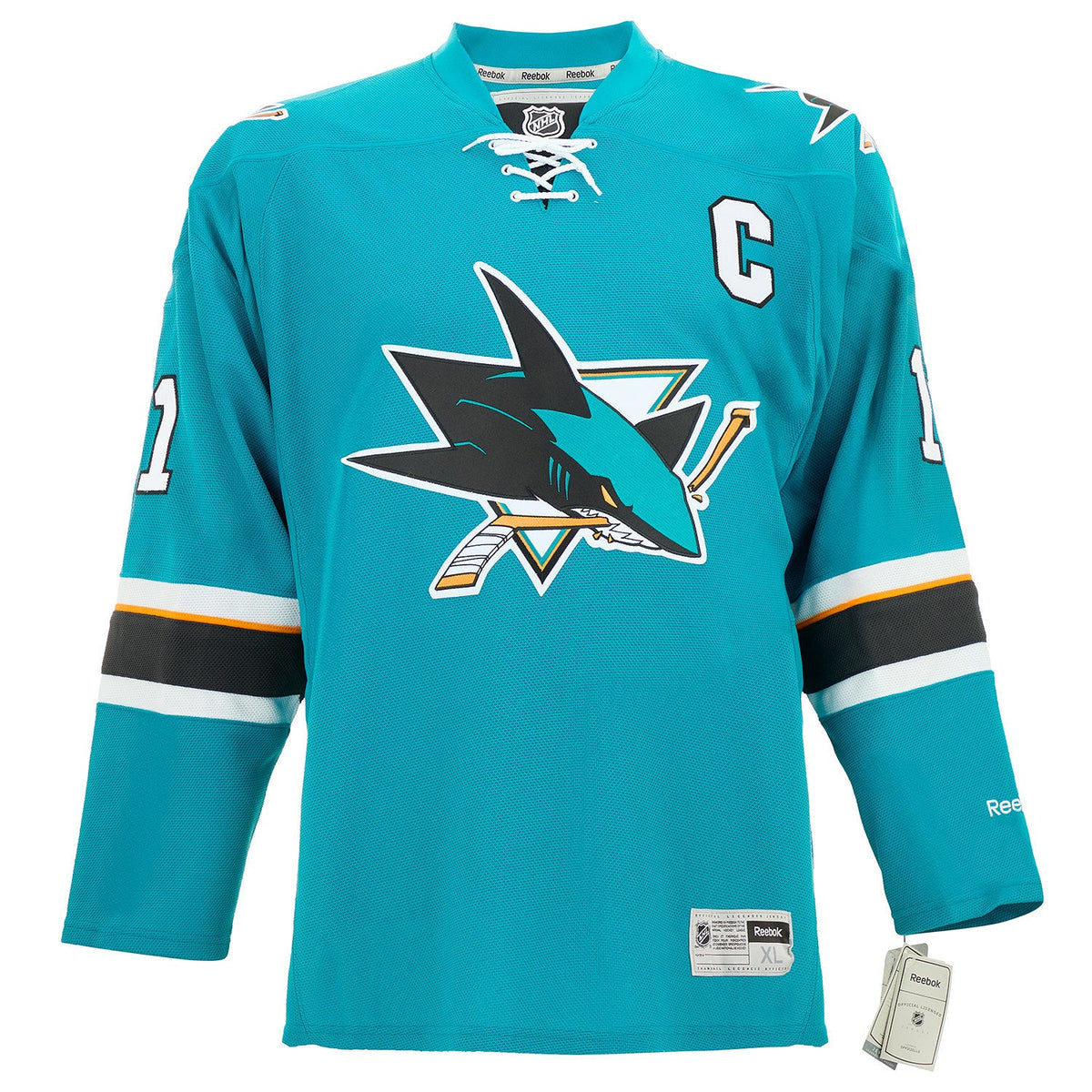 Owen Nolan San Jose Sharks Autographed Reebok Jersey product image 2, provided for visual reference and product detail review
