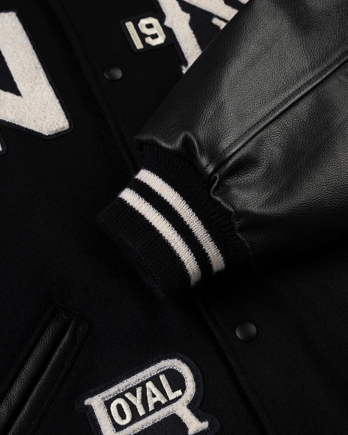 Negro League Wool & Leather Varsity Jacket product image 5, provided for visual reference and product detail review