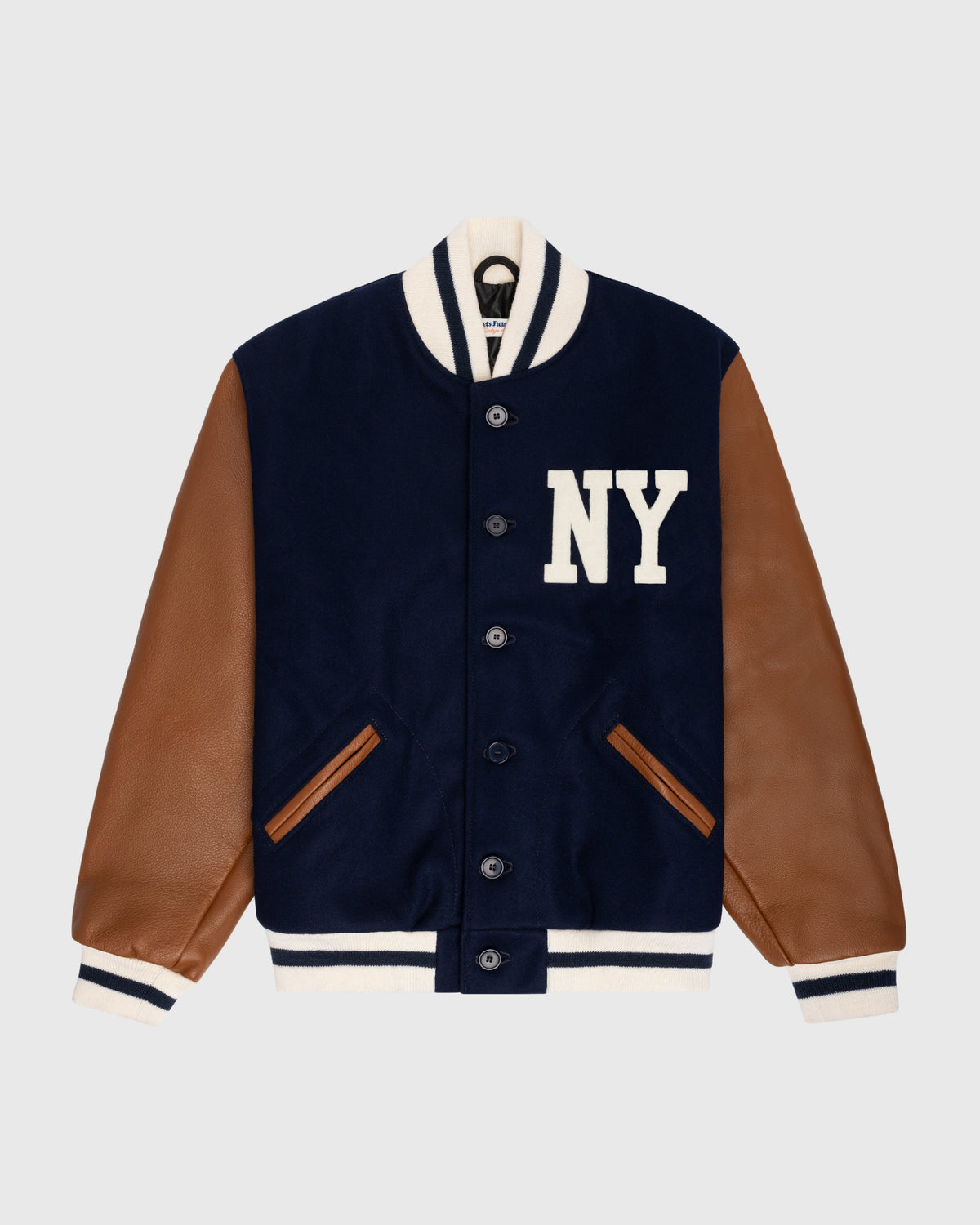 New York Black Yankees 1940 Authentic Wool & Leather Varsity Jacket product image 1, provided for visual reference and