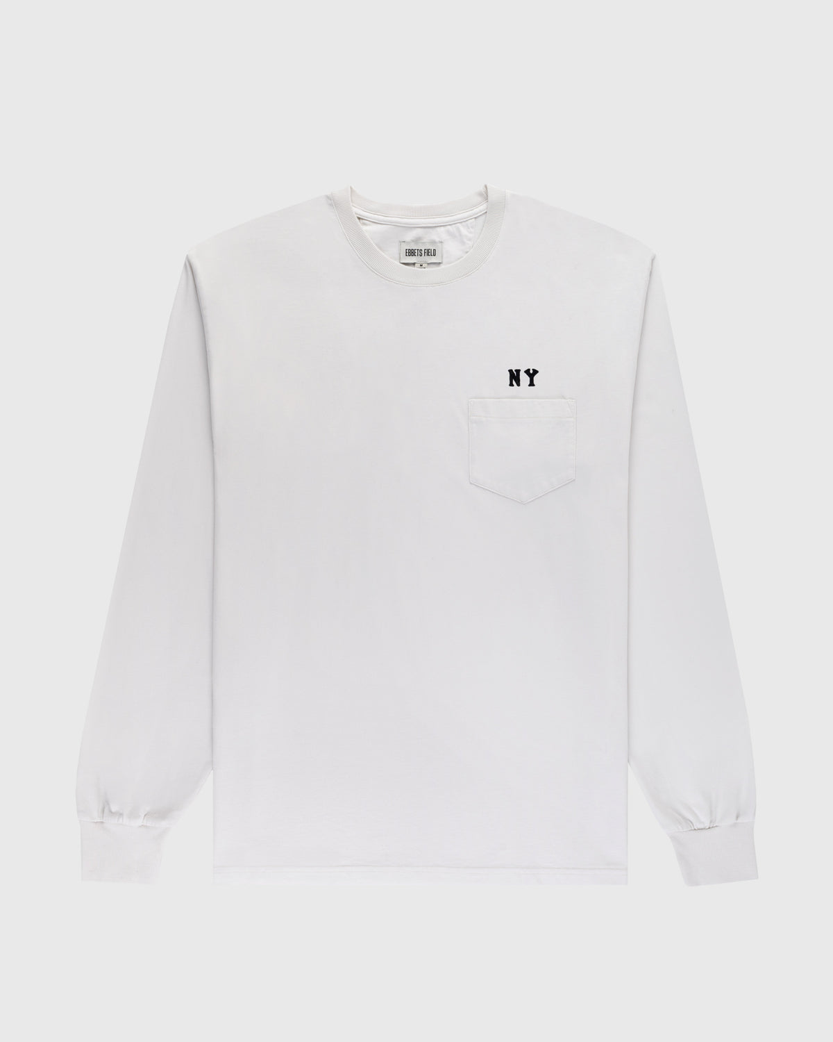 New York Black Yankees Embroidered 'NY' Long Sleeve Pocket T-Shirt product image 1, provided for visual reference and