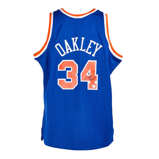 Charles Oakley Signed New York Knicks Mitchell & Ness Throwback Jersey product image 1, provided for visual reference and
