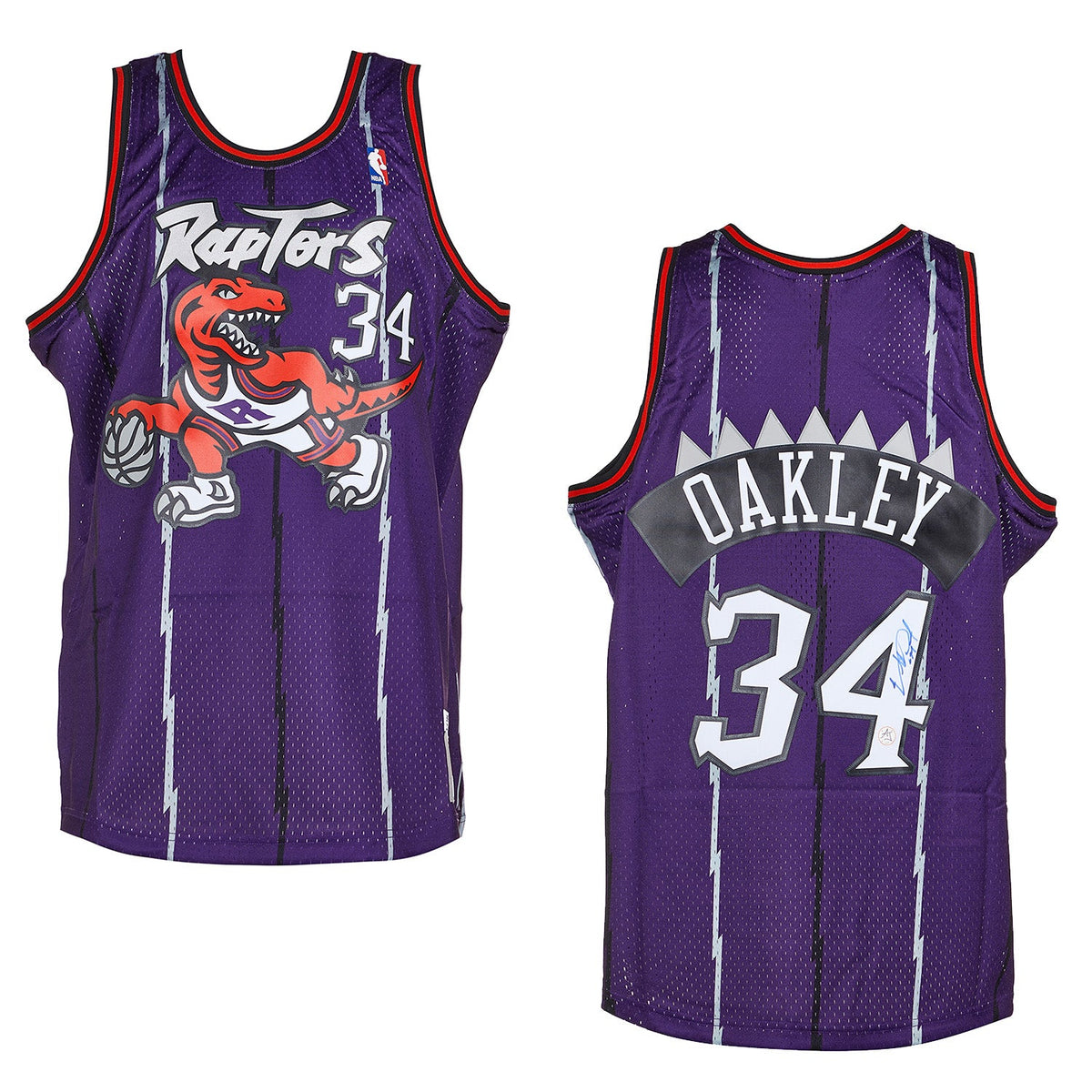 Charles Oakley Signed Toronto Raptors Mitchell & Ness Throwback Jersey product image 3, provided for visual reference and