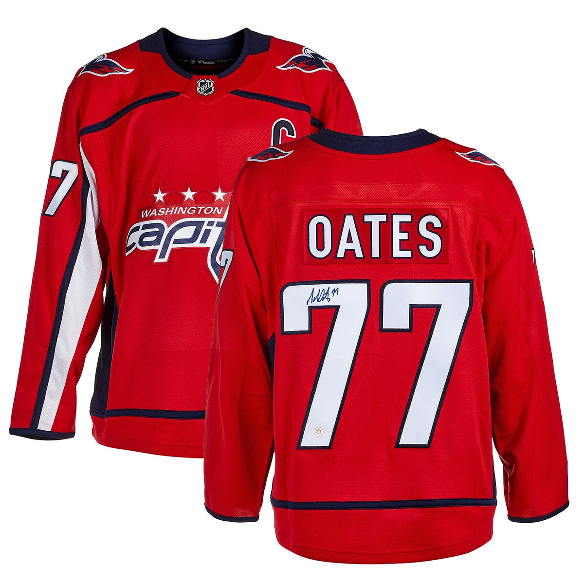 Adam Oates Autographed Washington Capitals Red Fanatics Breakaway Jersey product image 3, provided for visual reference and