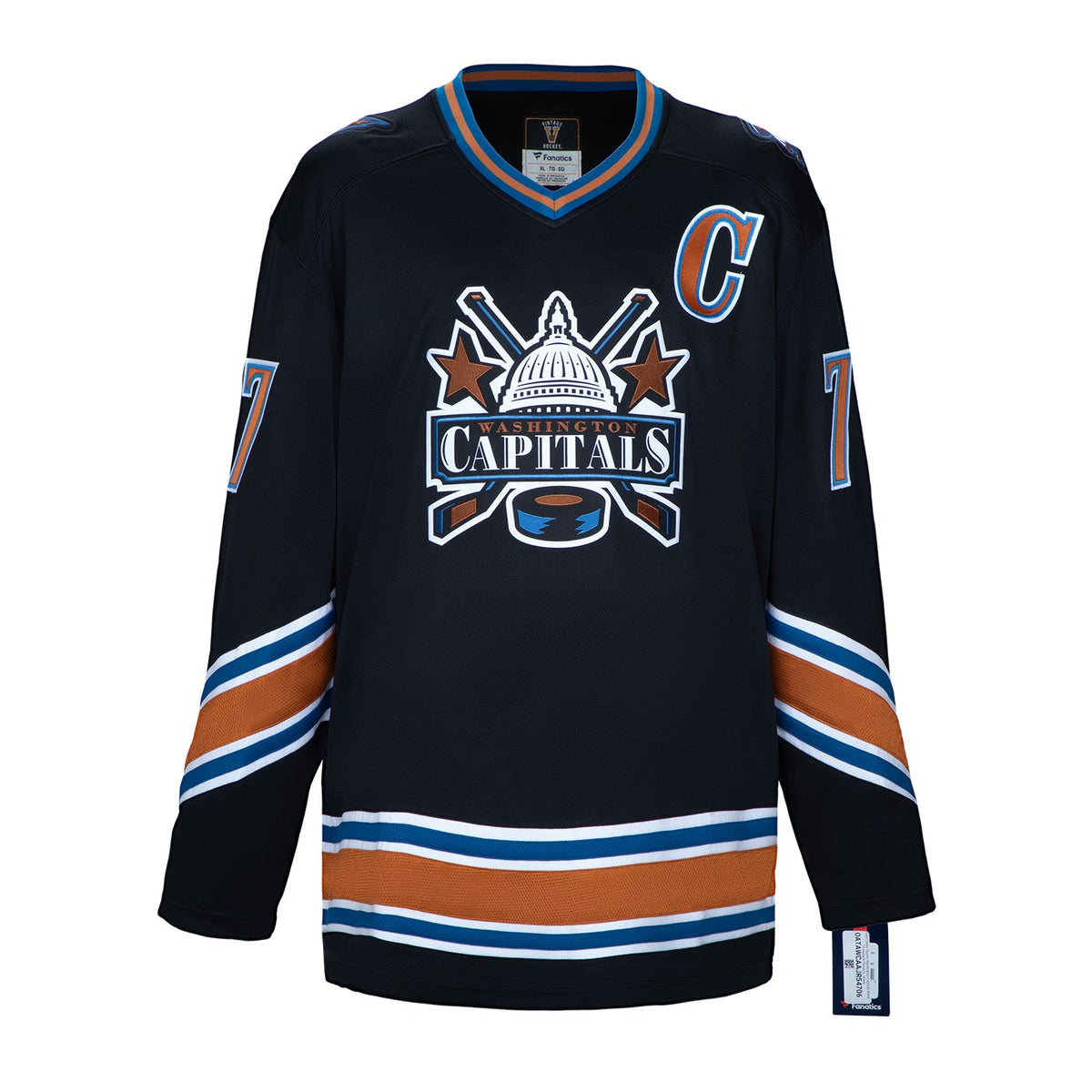 Adam Oates Signed Washington Capitals Black Fanatics Throwback Jersey product image 2, provided for visual reference and