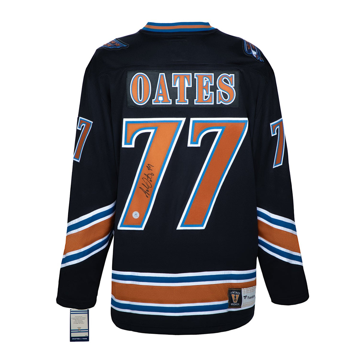 Adam Oates Signed Washington Capitals Black Fanatics Throwback Jersey product image 1, provided for visual reference and