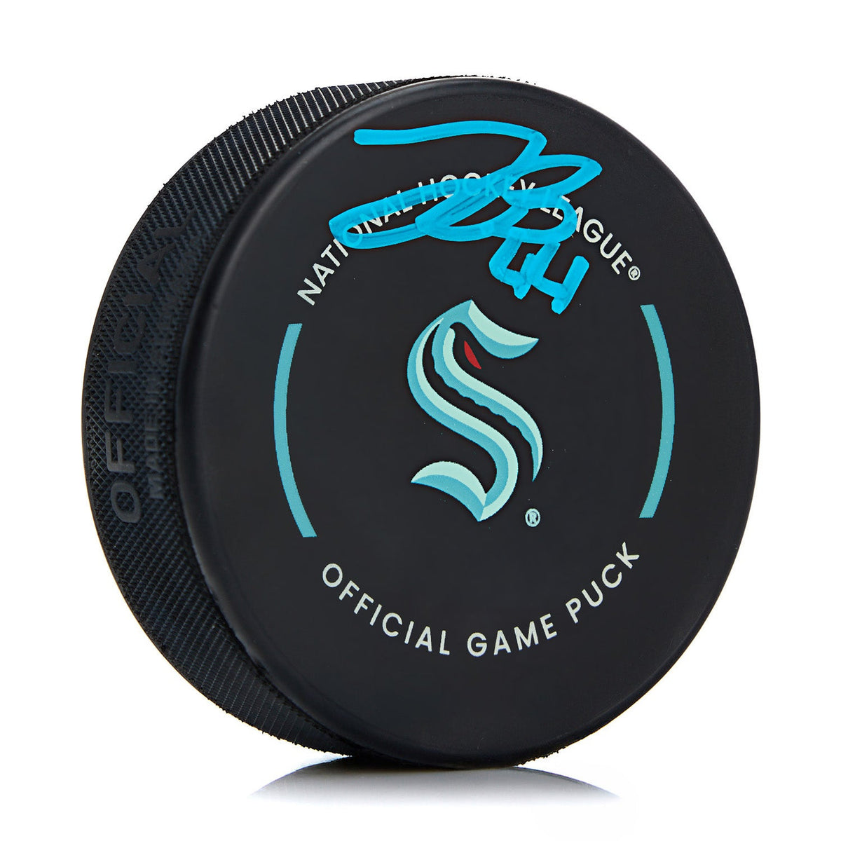 Jake O'Brien Signed Seattle Kraken Official Game Puck product image 1, provided for visual reference and product detail
