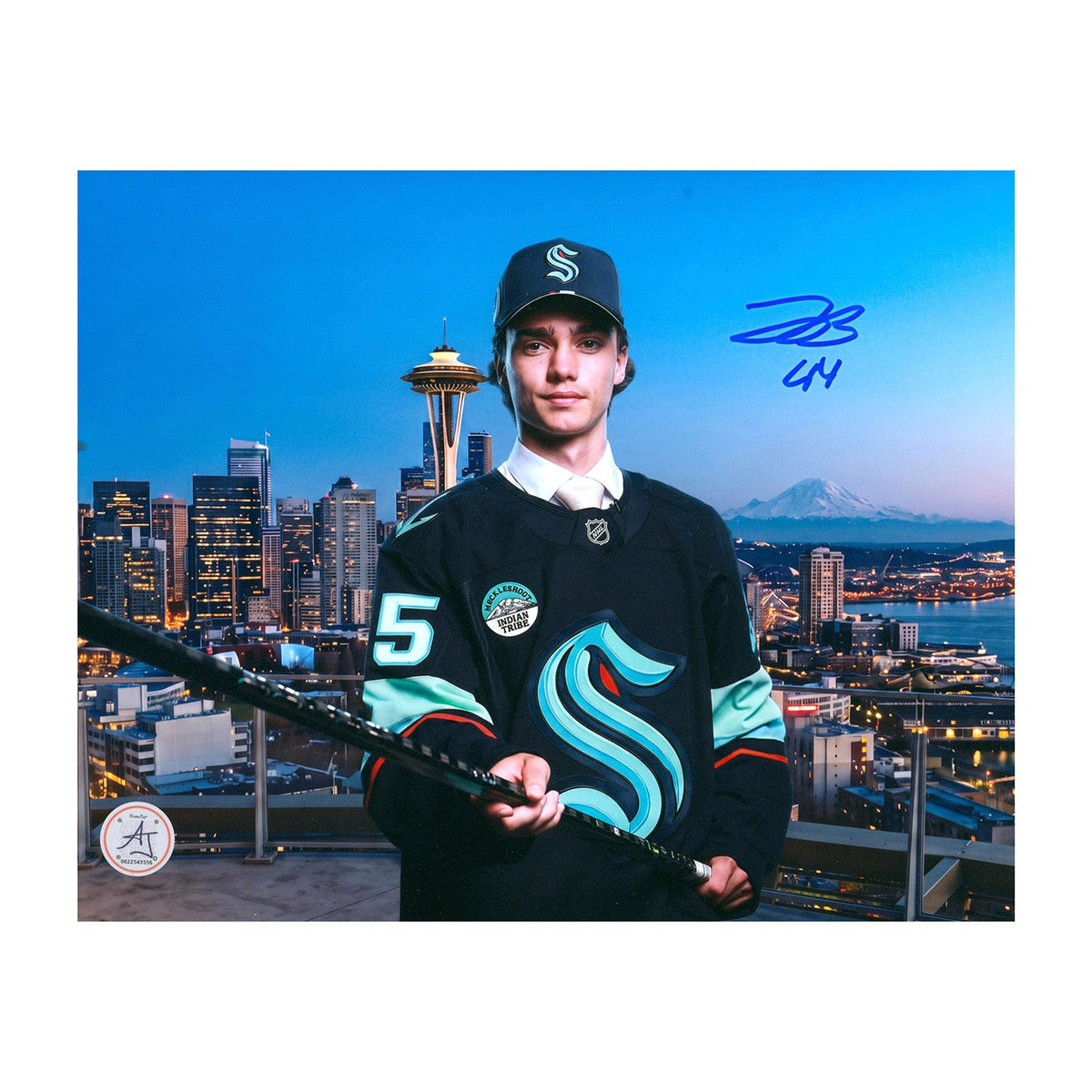 Jake O'Brien Signed Seattle Kraken NHL Entry Draft 8x10 Photo product image 1, provided for visual reference and product