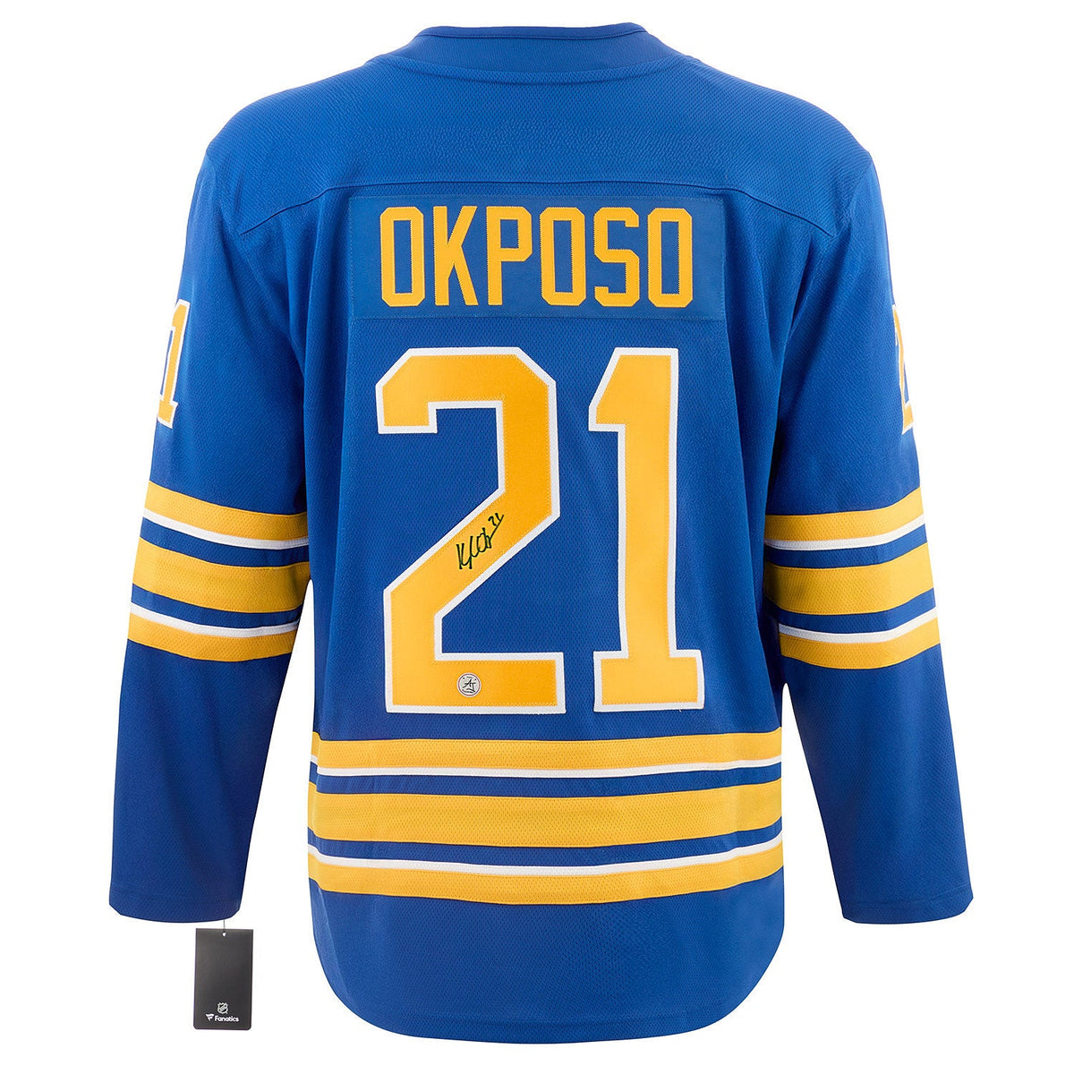Kyle Okposo Signed Buffalo Sabres Fanatics Breakaway Jersey product image 1, provided for visual reference and product